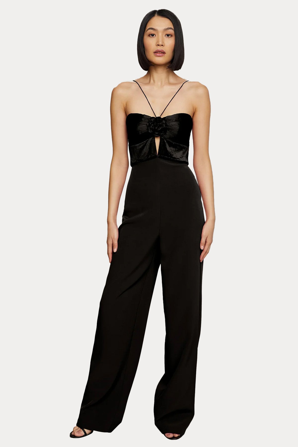 Amur Askılı Straplez Yaka Streç Abiye Tulum