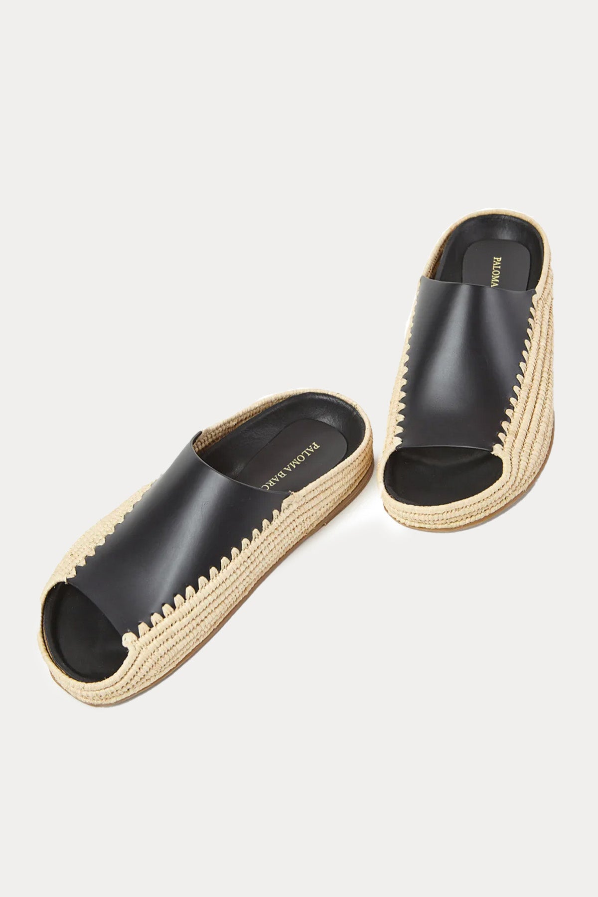 Paloma Barcelo Leo Hasır Örgülü Deri Terlik