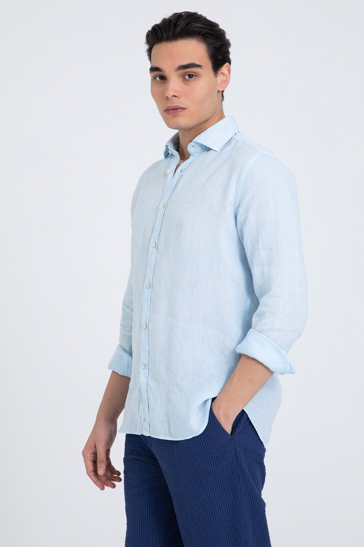 Tintoria Mattei Relaxed Fit Keten Gömlek