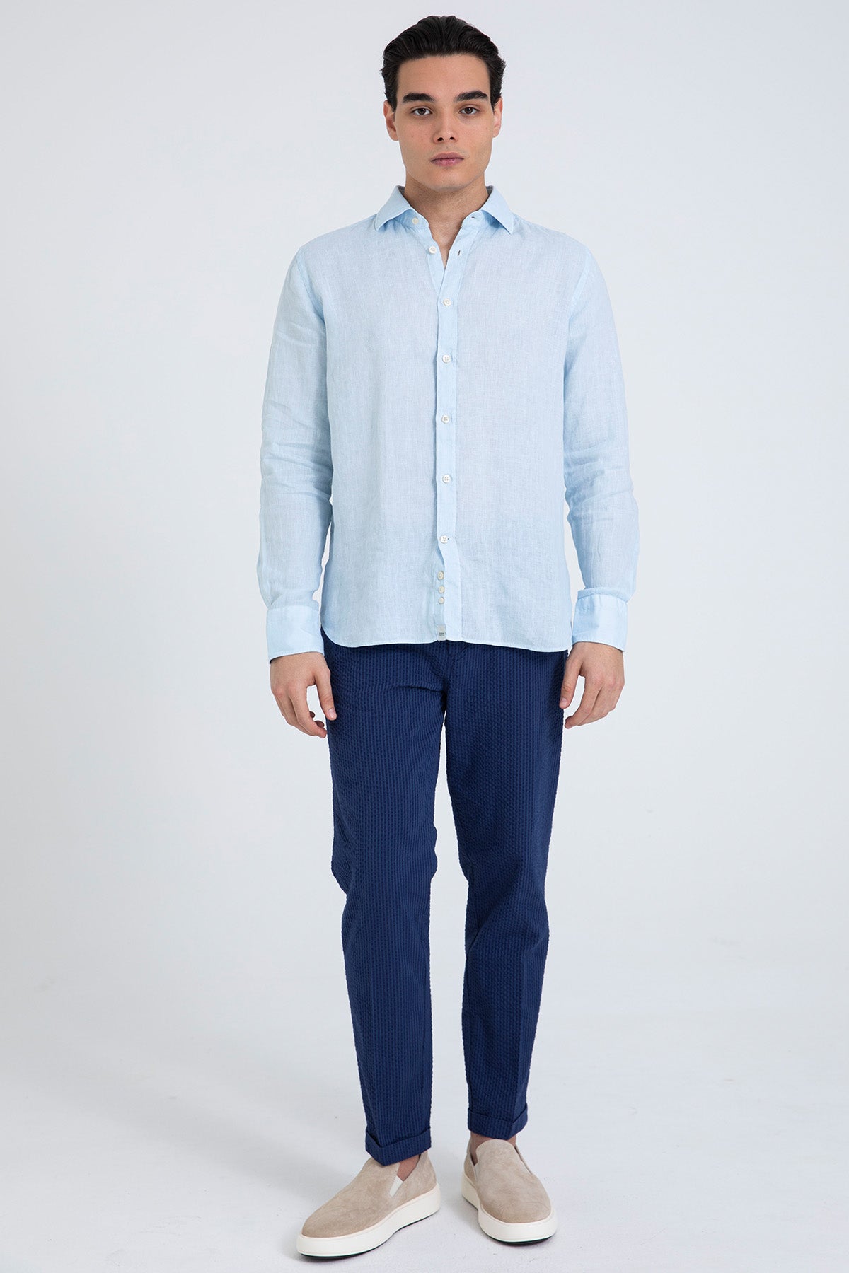 Tintoria Mattei Relaxed Fit Keten Gömlek