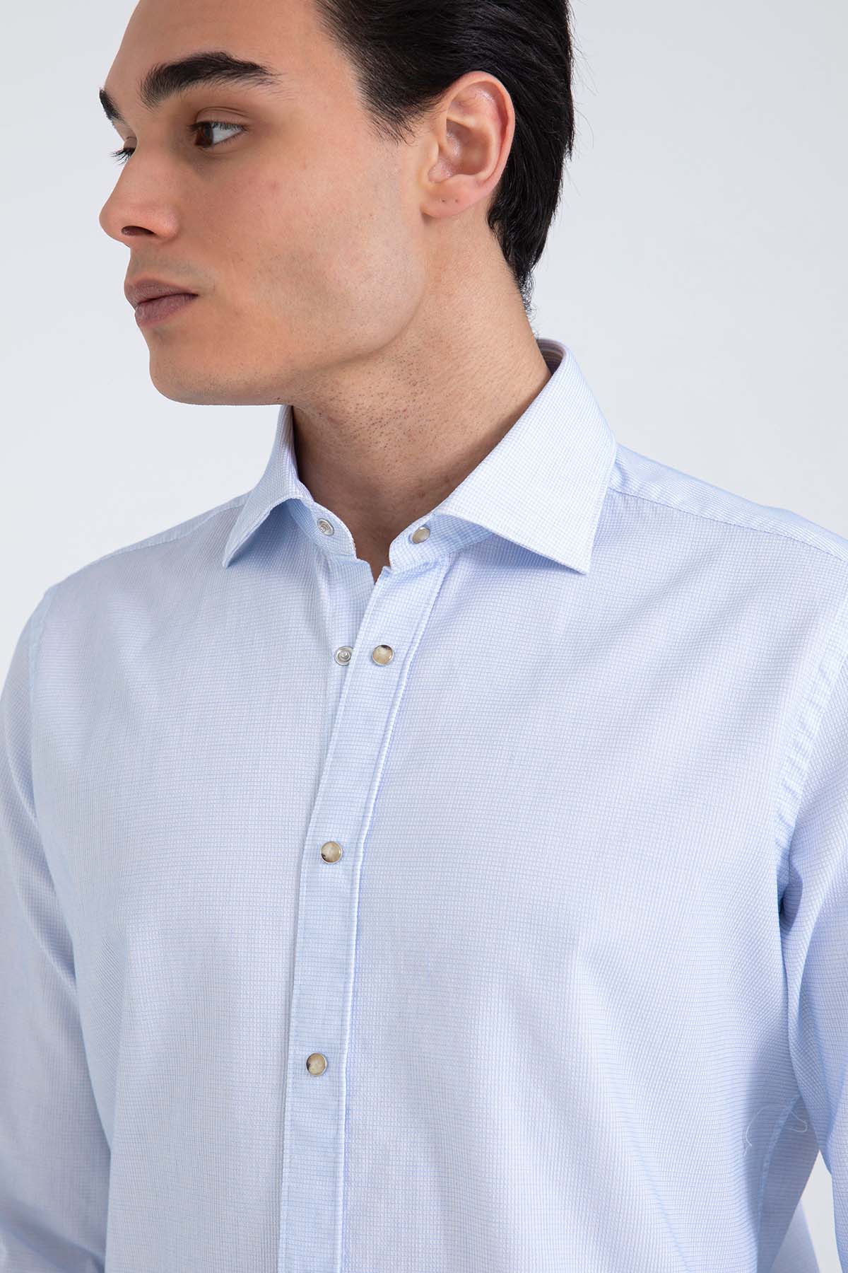 Tintoria Mattei Klasik Yaka Pötikareli Gömlek