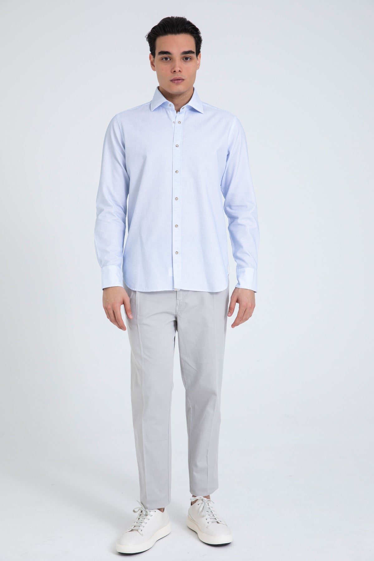 Tintoria Mattei Klasik Yaka Pötikareli Gömlek