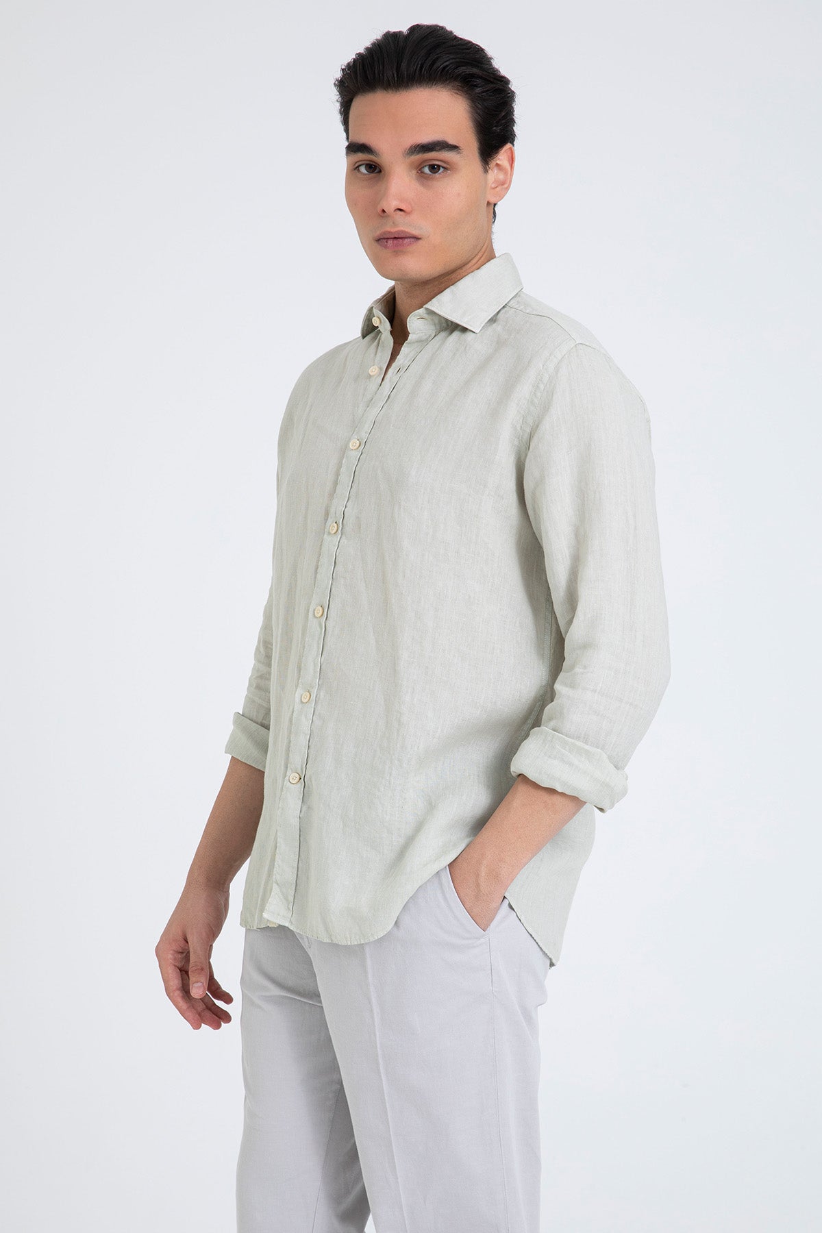 Tintoria Mattei Relaxed Fit Keten Gömlek