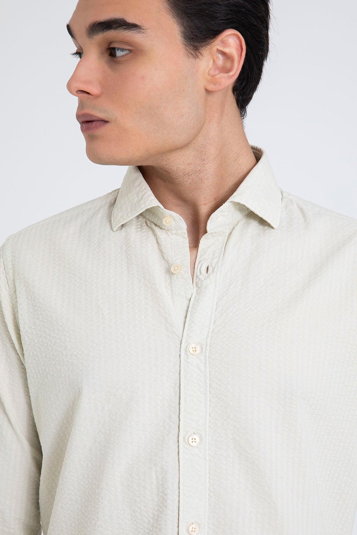 Tintoria Mattei Klasik Yaka Dokulu Gömlek