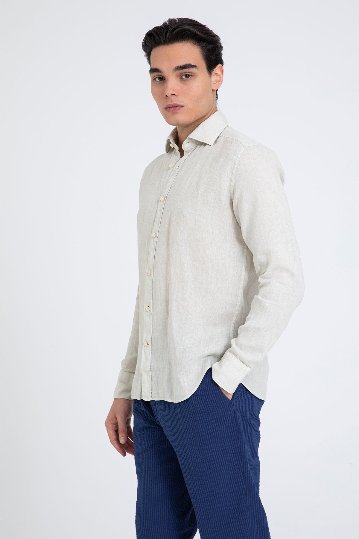 Tintoria Mattei Relaxed Fit Keten Gömlek