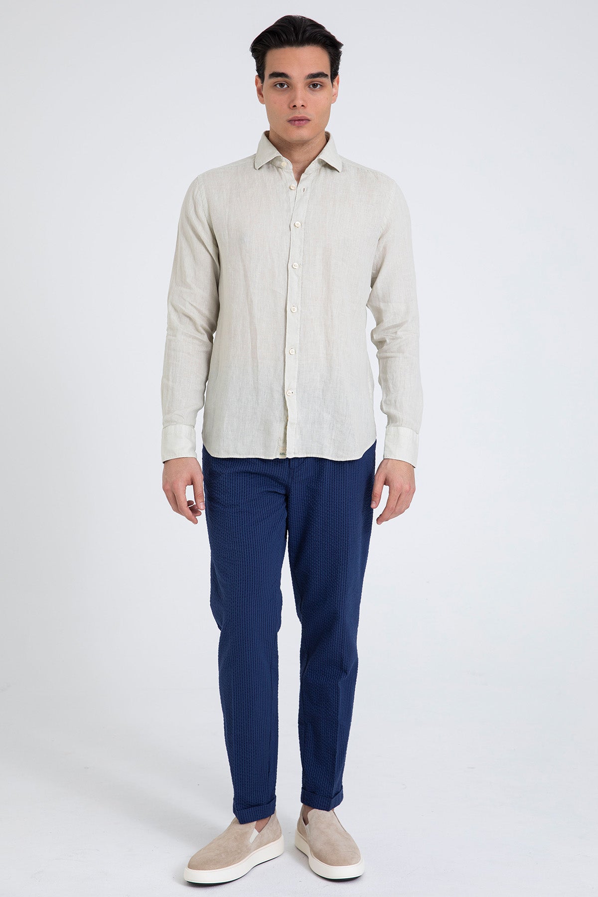 Tintoria Mattei Relaxed Fit Keten Gömlek