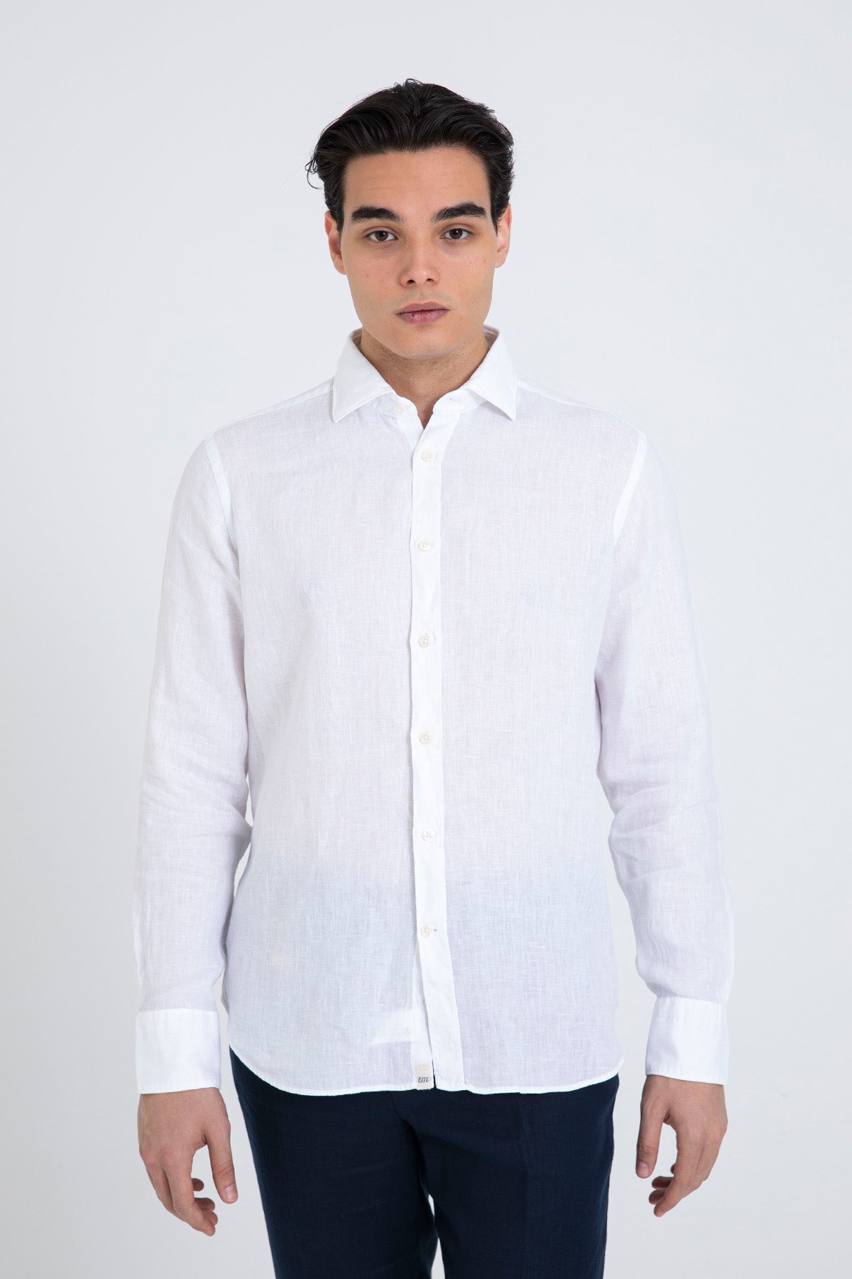 Tintoria Mattei Klasik Yaka Keten Gömlek