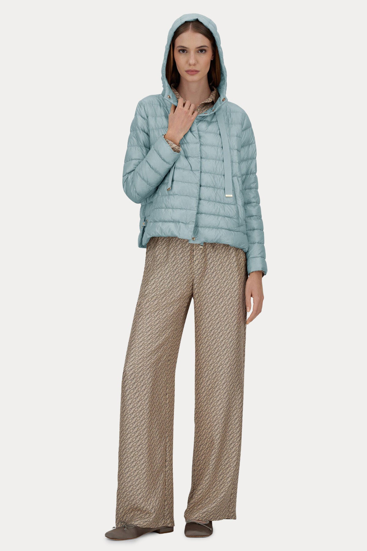 Herno Relaxed Fit Kapüşonlu Puffer Mont