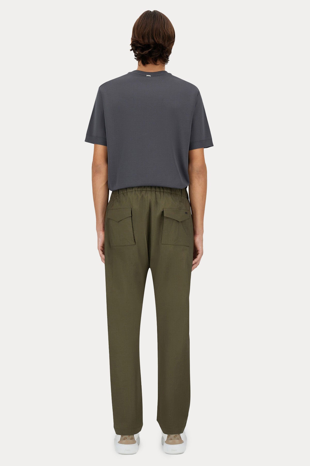 Herno Tek Pile Beli Lastikli Yandan Cepli Streç Pantolon