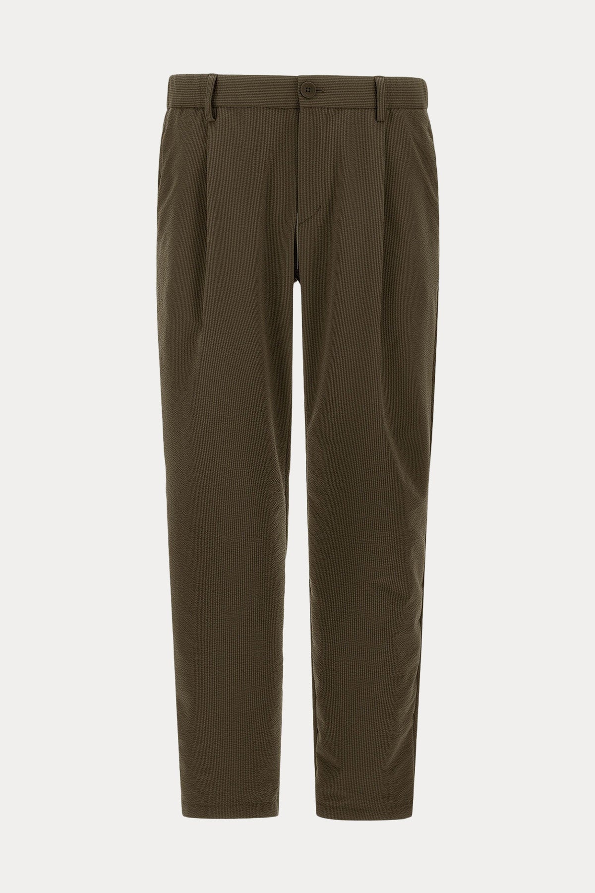 Herno Regular Fit Dokulu Kumaş Tek Pile Beli Lastikli Pantolon