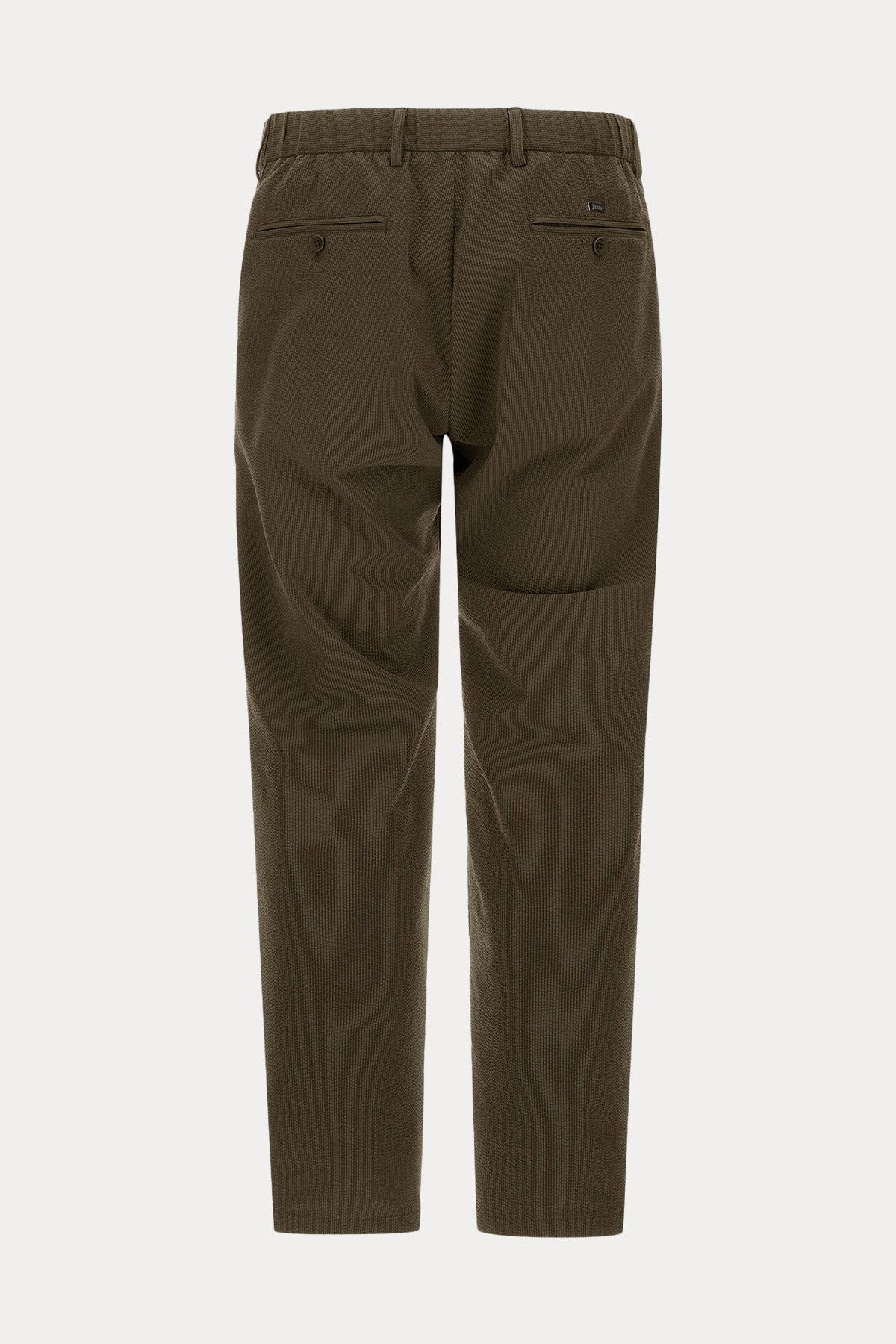 Herno Regular Fit Dokulu Kumaş Tek Pile Beli Lastikli Pantolon