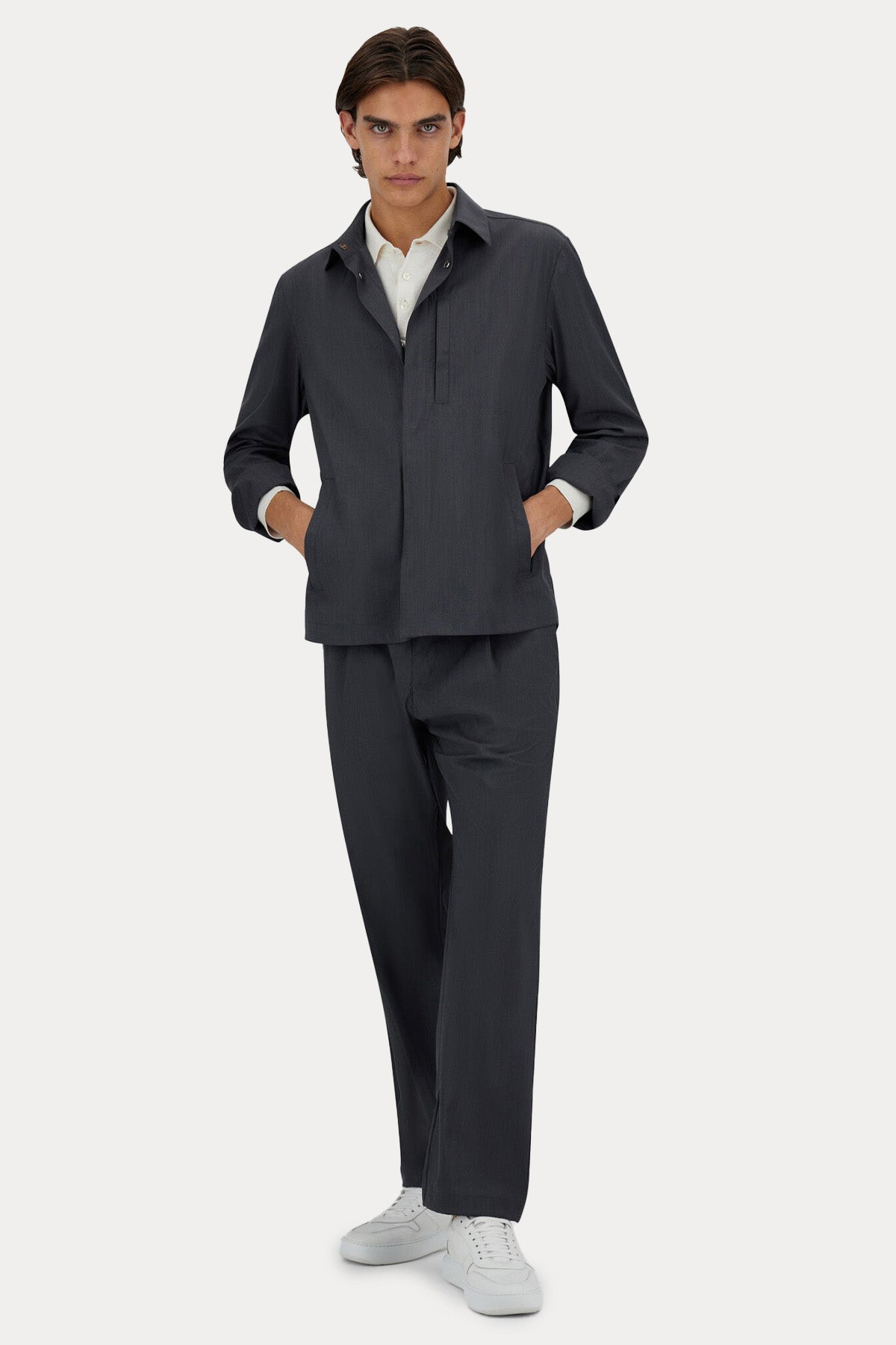 Herno Regular Fit Streç Yün Gömlek Ceket