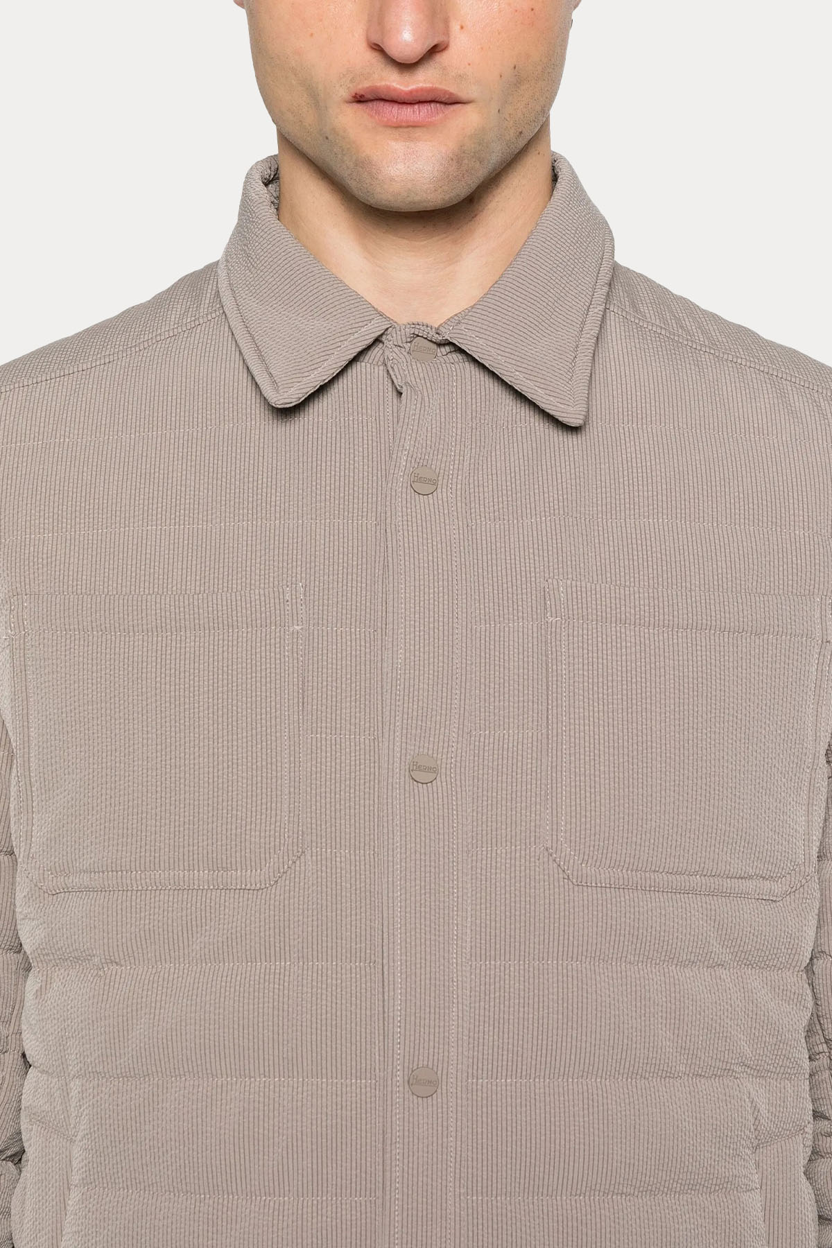 Herno Regular Fit Dokulu Kumaş Puffer Ceket Mont