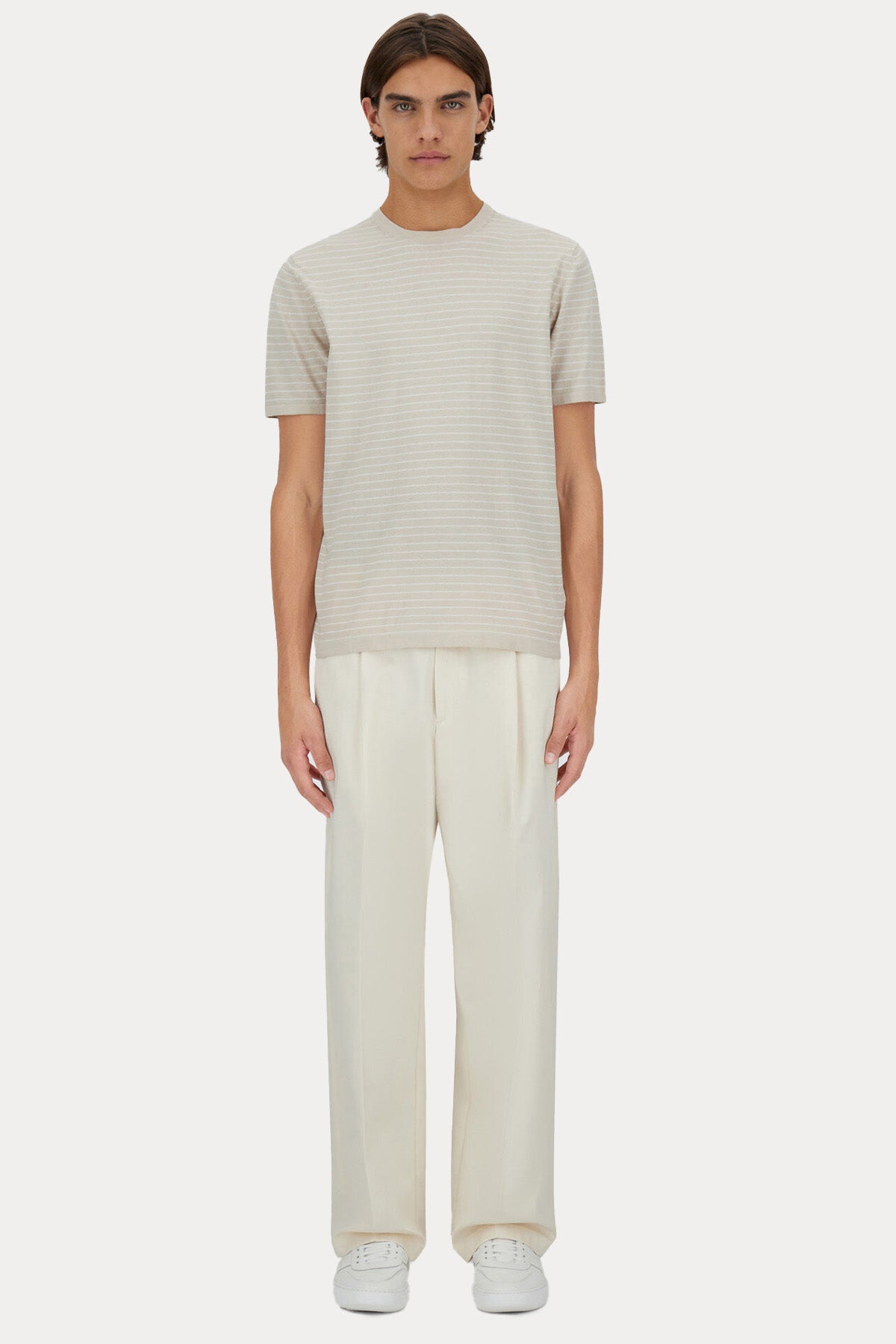Herno Regular Fit Çizgili İnce Örgü Triko