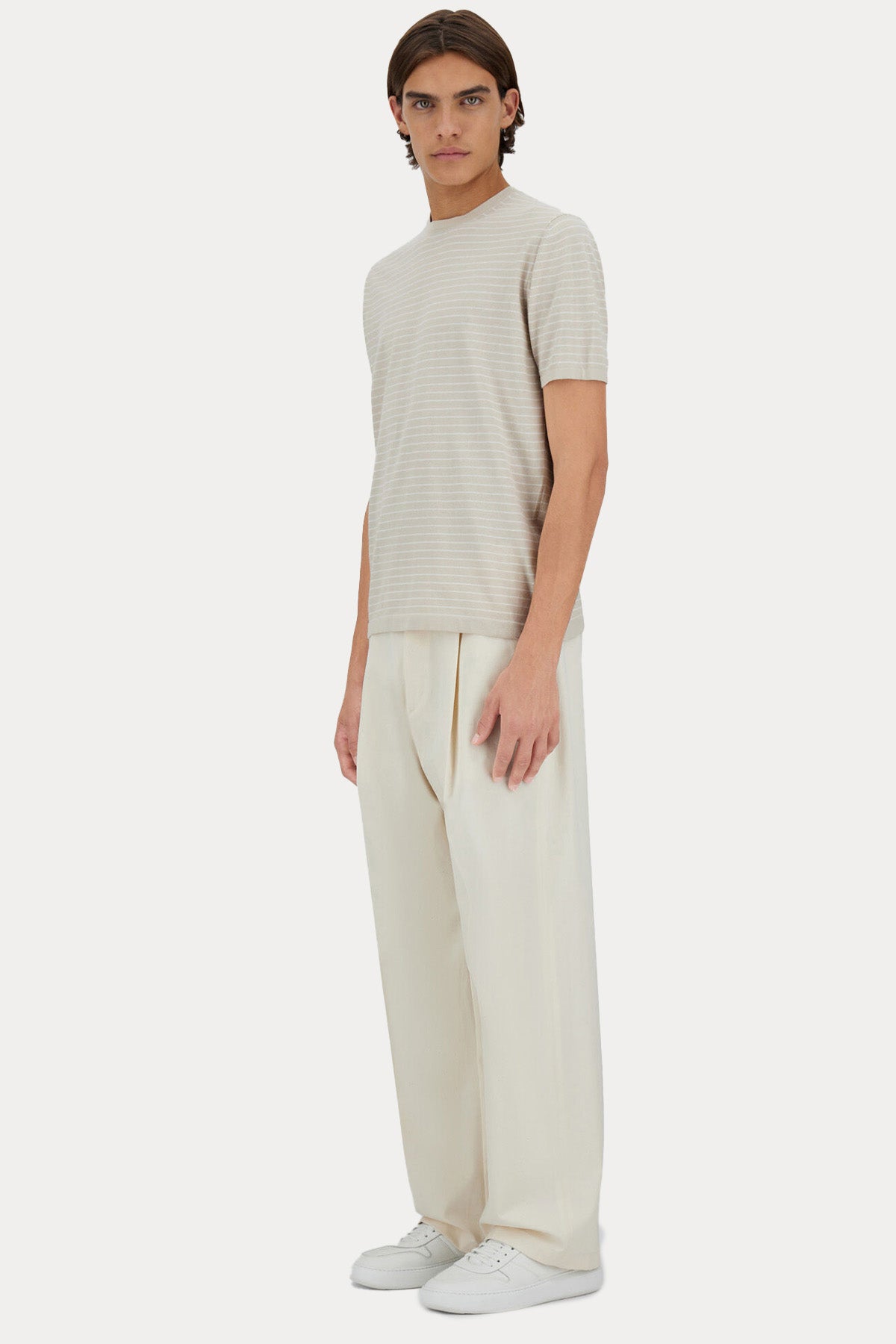 Herno Regular Fit Çizgili İnce Örgü Triko