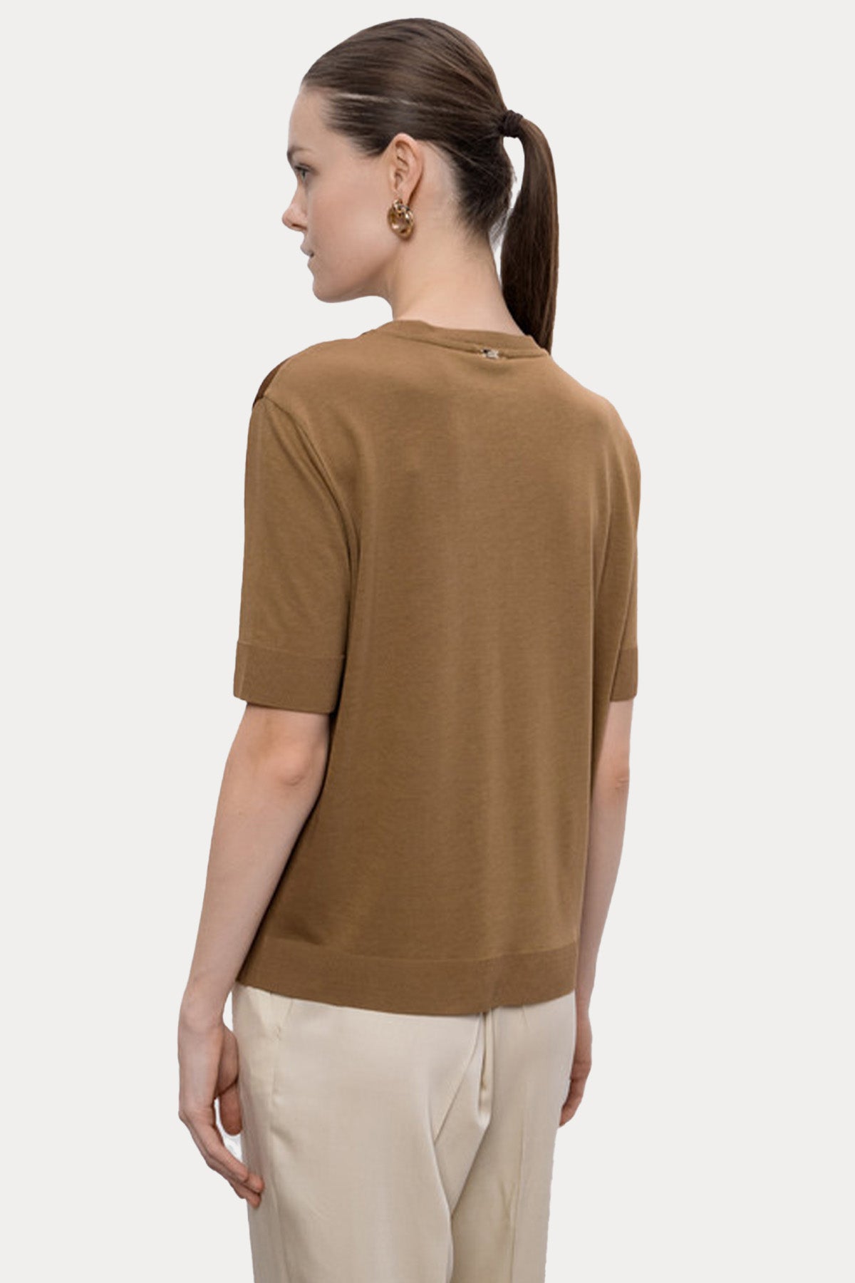 Herno Relaxed Fit Yuvarlak Yaka Bluz