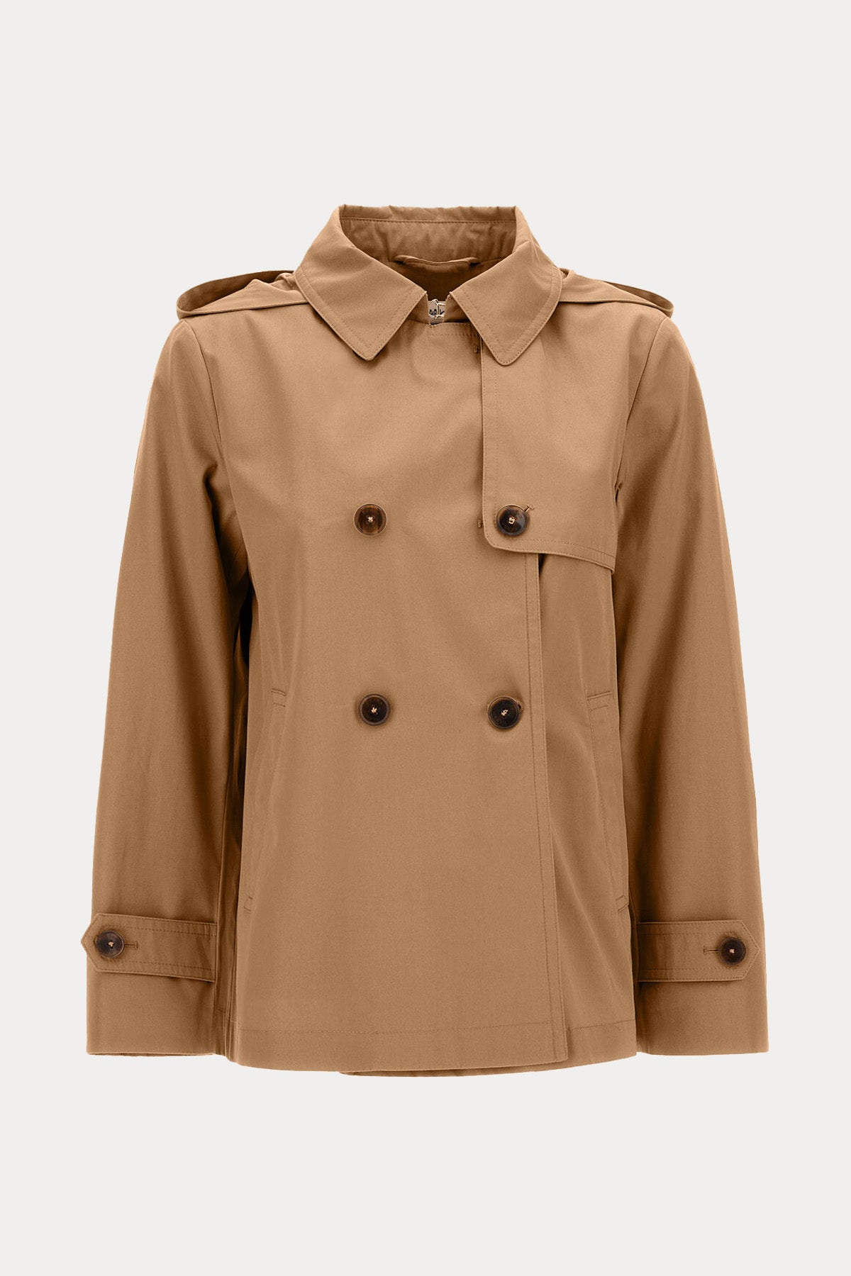 Herno Regular Fit Kapüşonlu Kruvaze Trençkot