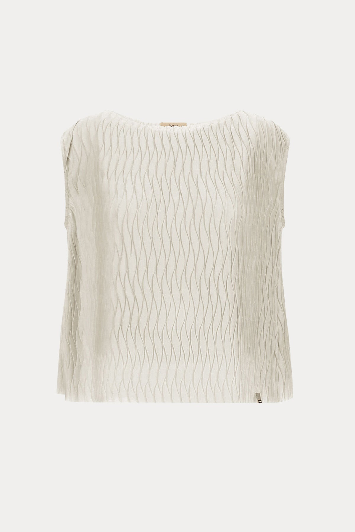 Herno Regular Fit Kayık Yaka Piliseli Bluz