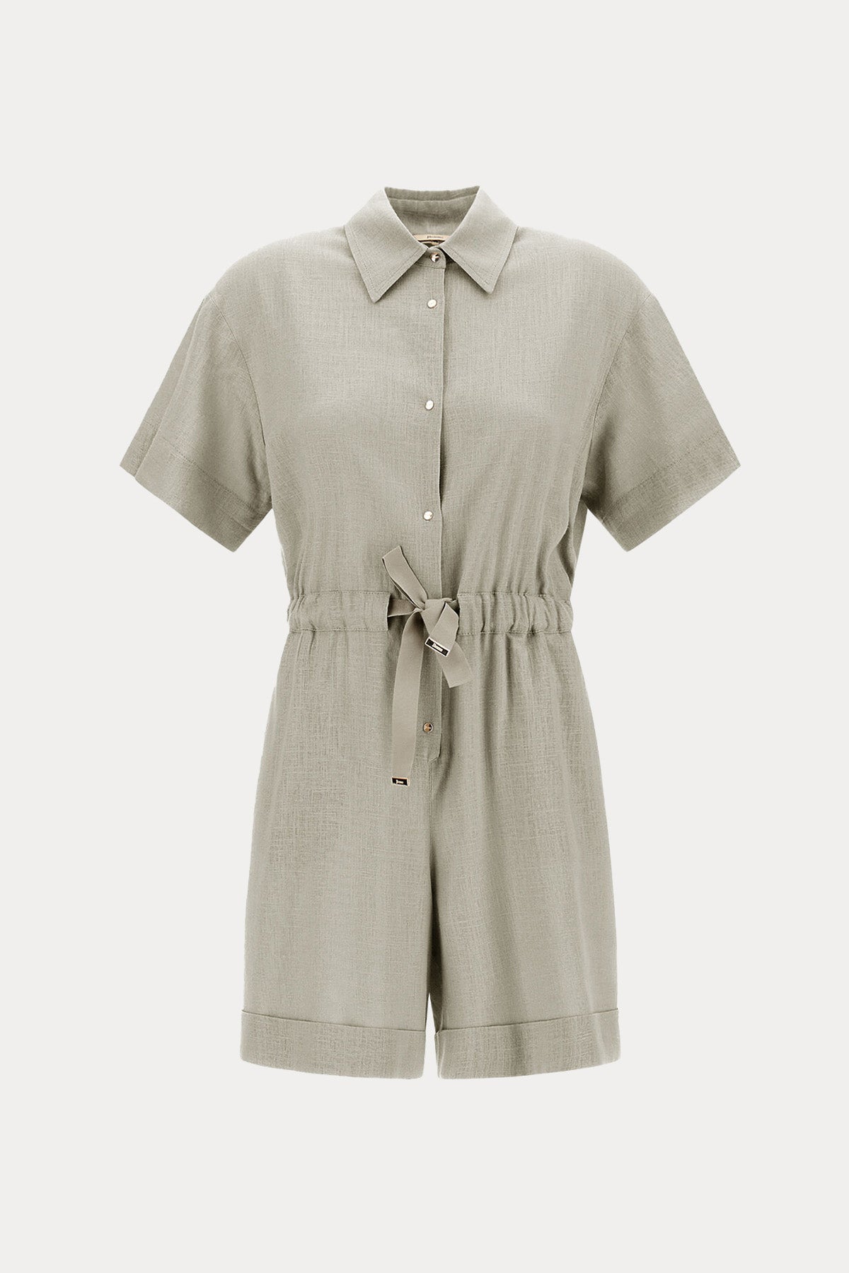 Herno Regular Fit Belden Büzgülü Keten Tulum