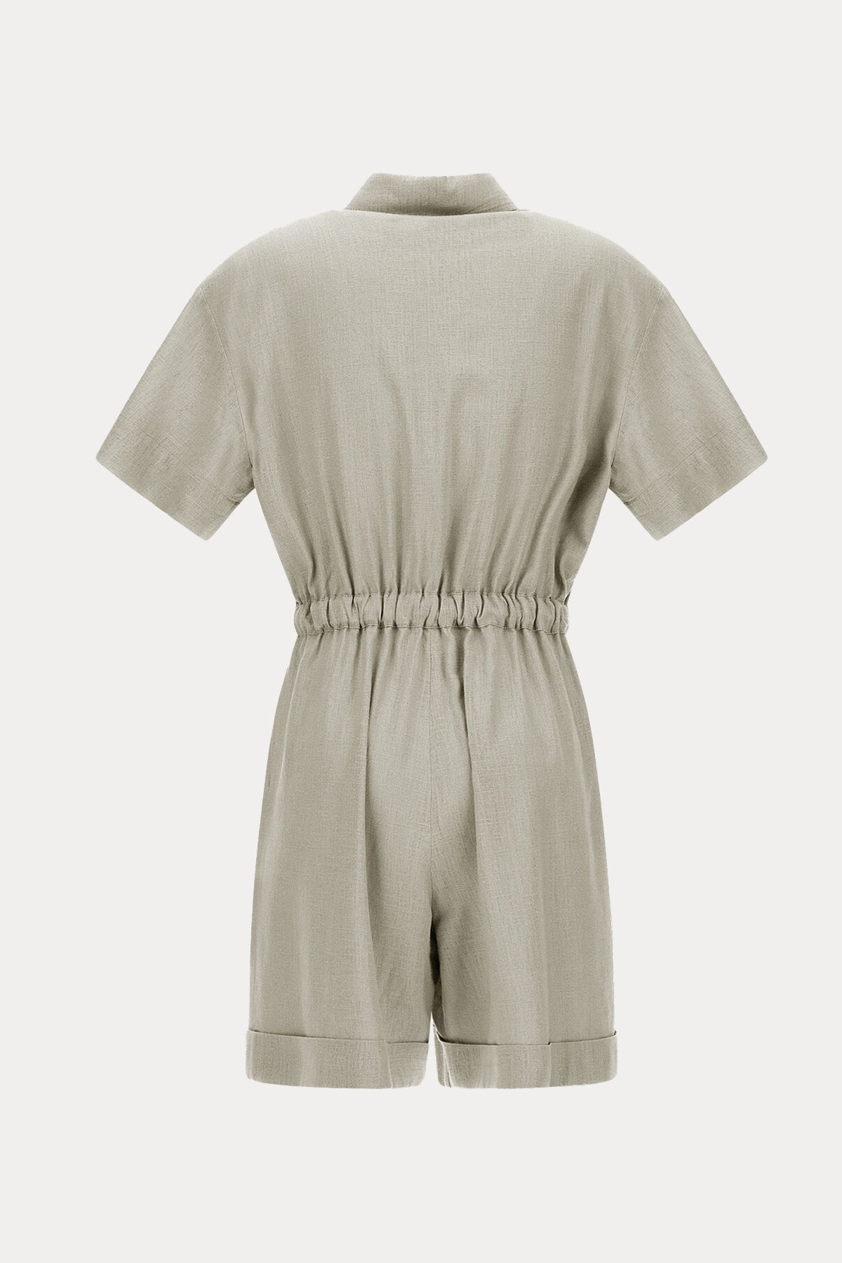 Herno Regular Fit Belden Büzgülü Keten Tulum