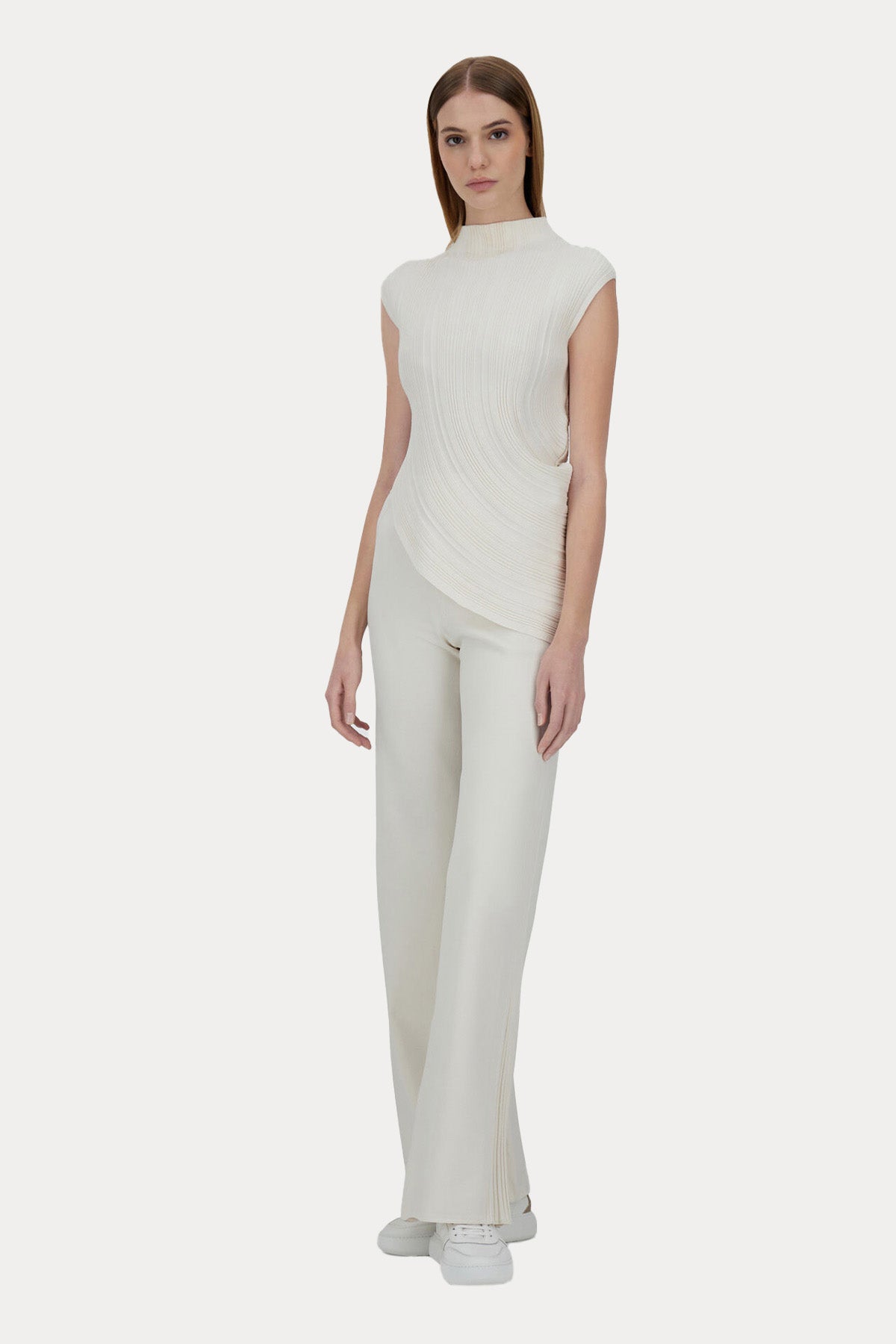 Herno Regular Fit Asimetrik Kesim Streç Bluz