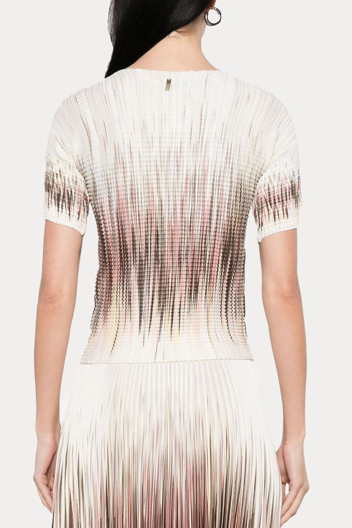 Herno Renkli Desenli Bluz Etek Set