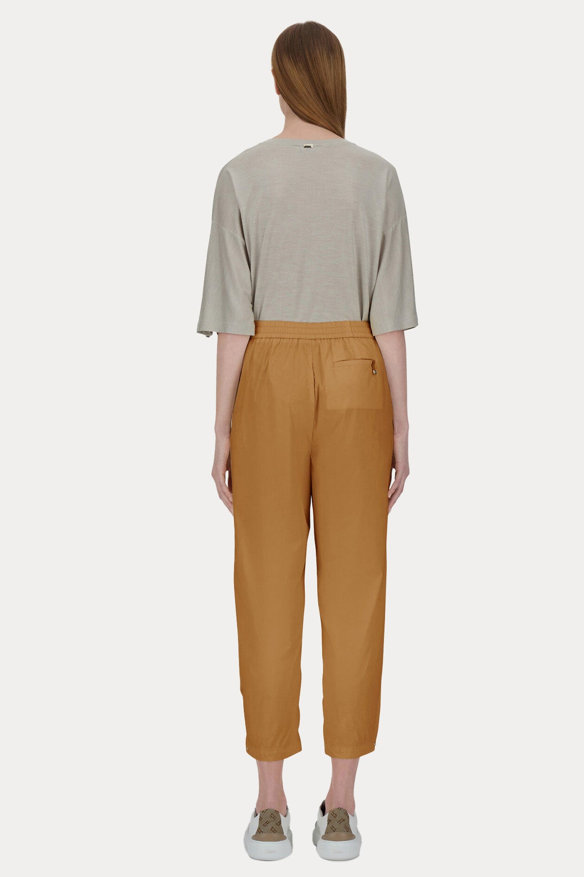 Herno Beli Lastikli Pileli Yüksek Bel Pantolon