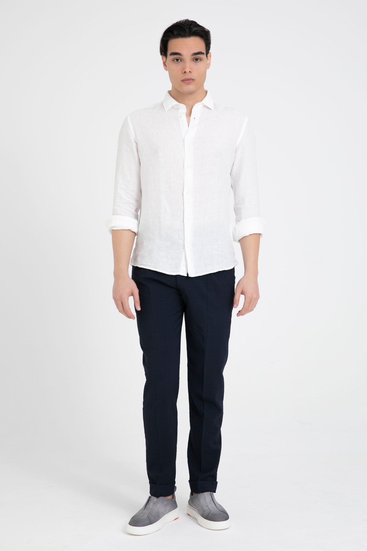 Fradi Regular Fit Klasik Yaka Keten Gömlek