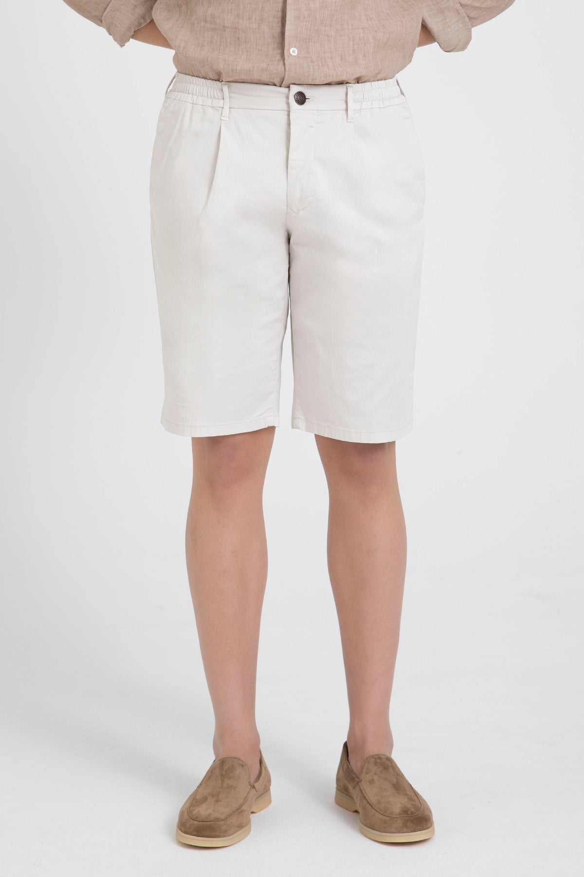 Fradi Beli Lastikli Tek Pile Yandan Cepli Şort