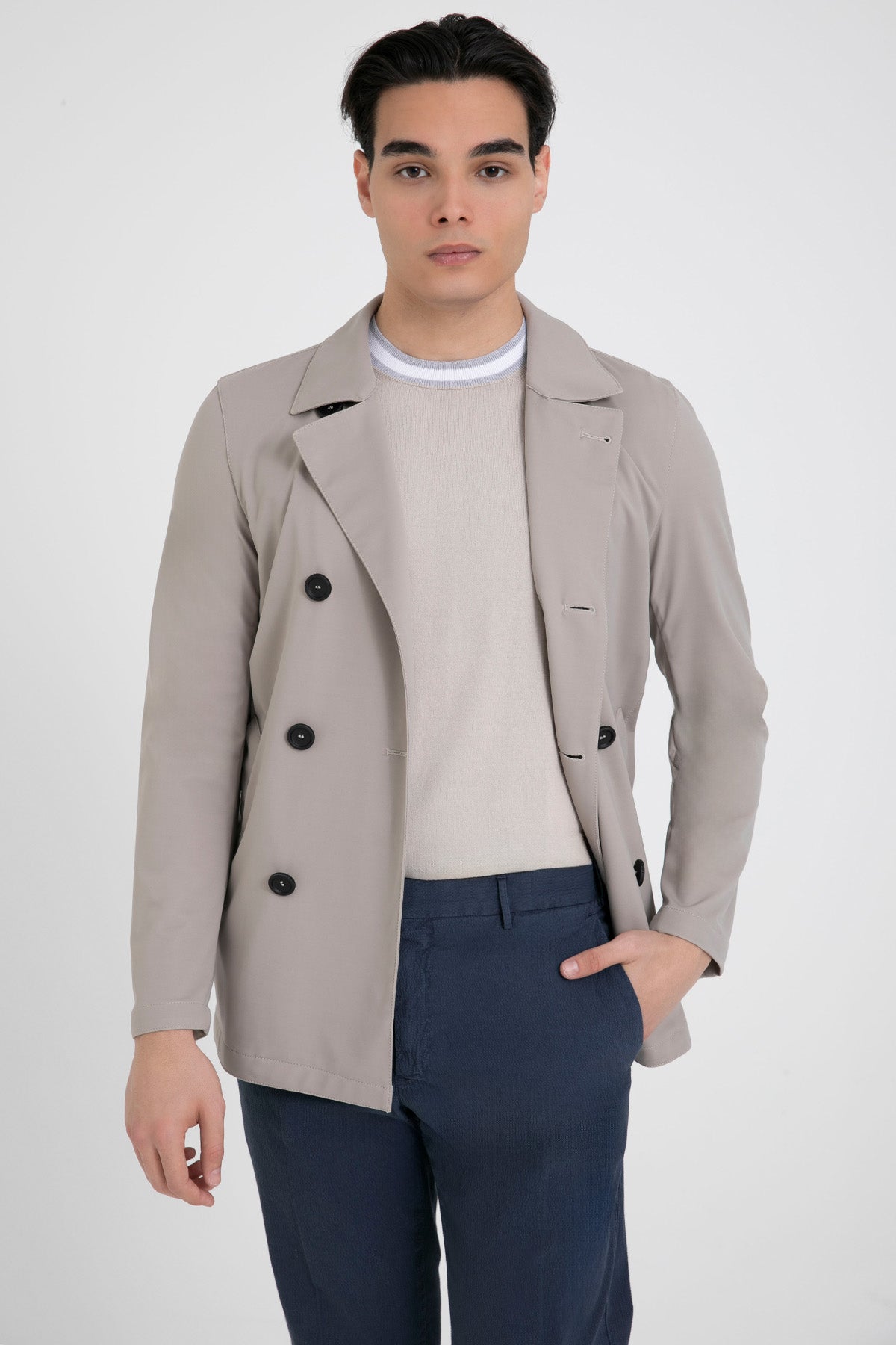 Fradi Relaxed Fit Streç Kruvaze Trençkot-Trençkot-Libas