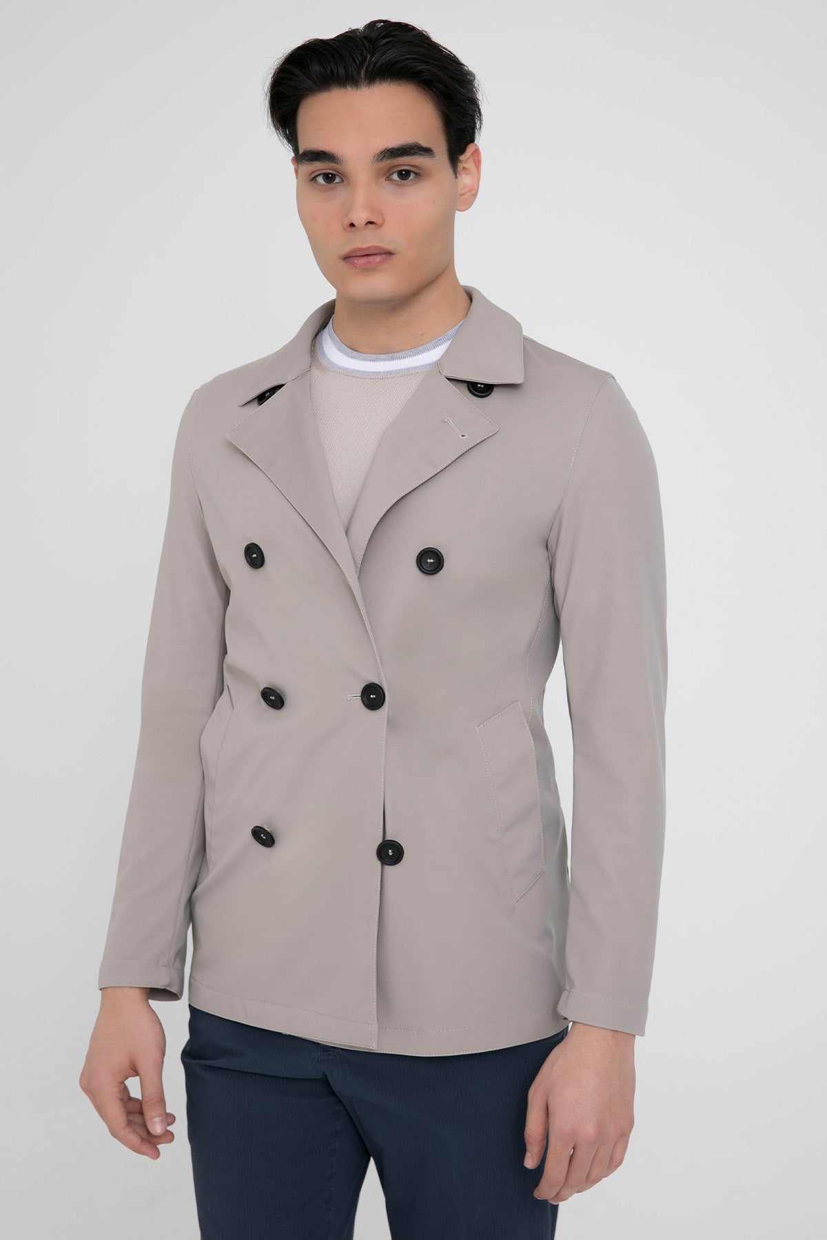 Fradi Relaxed Fit Streç Kruvaze Trençkot