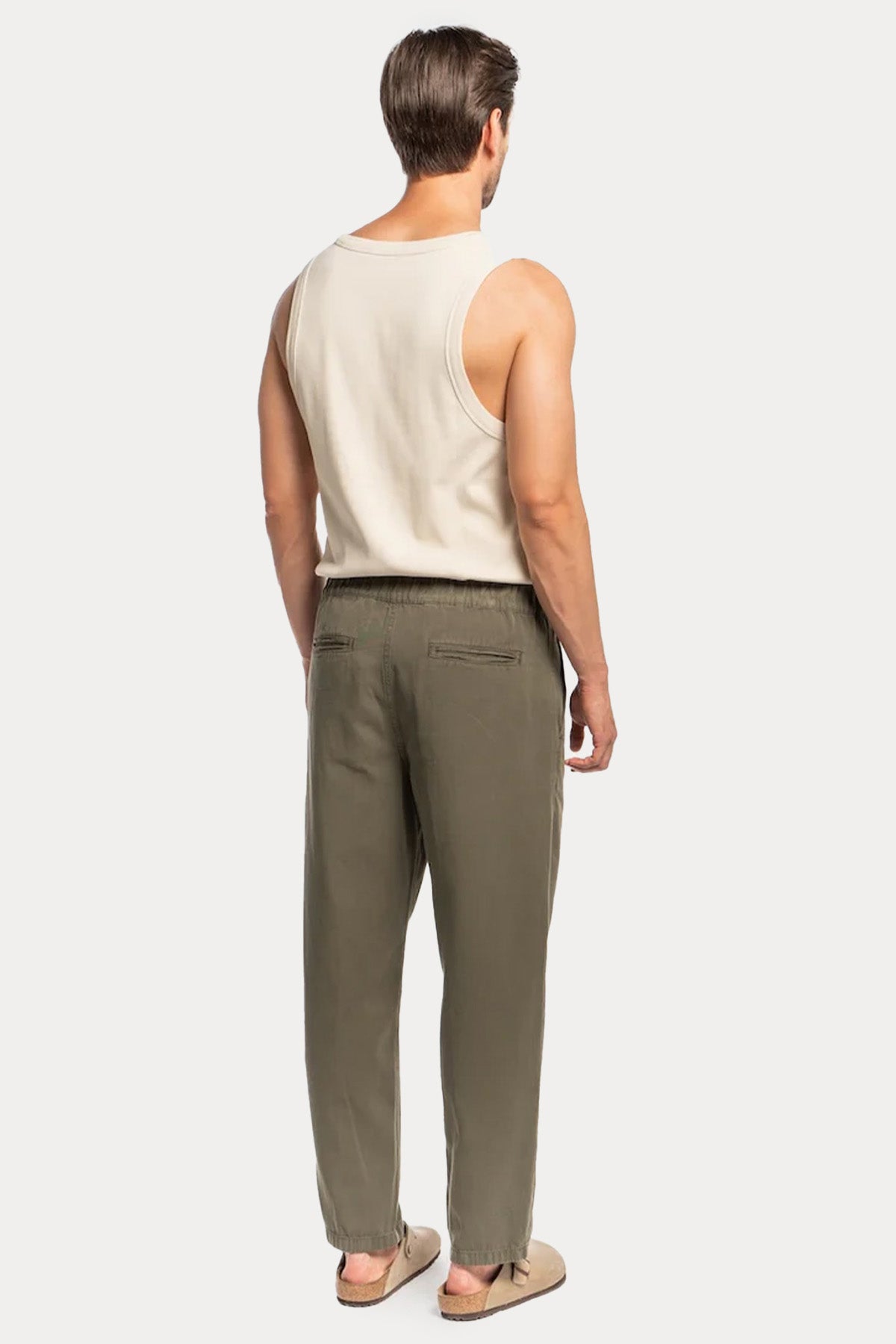 Goldgarn S1 Relaxed Fit Tek Pile Beli Lastikli Keten Pantolon