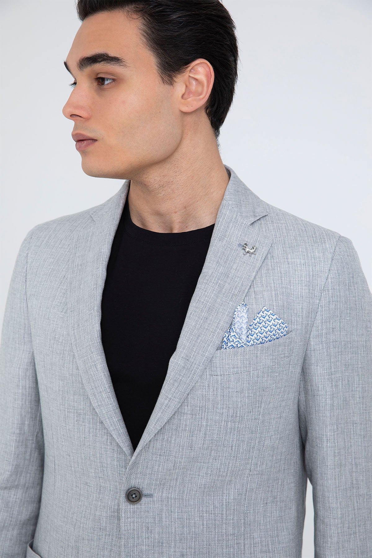 Tombolini Spor Cepli Keten Blazer Ceket