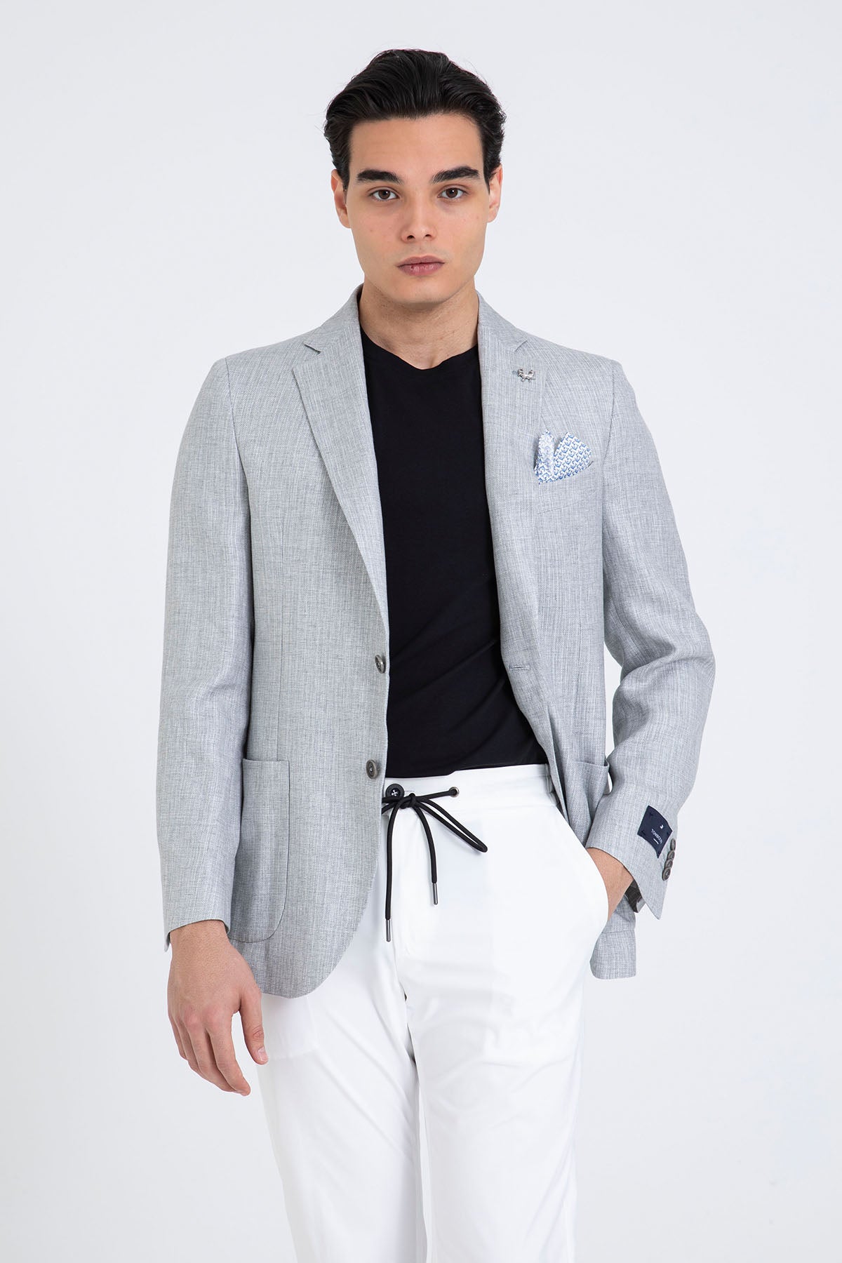 Tombolini Spor Cepli Keten Blazer Ceket