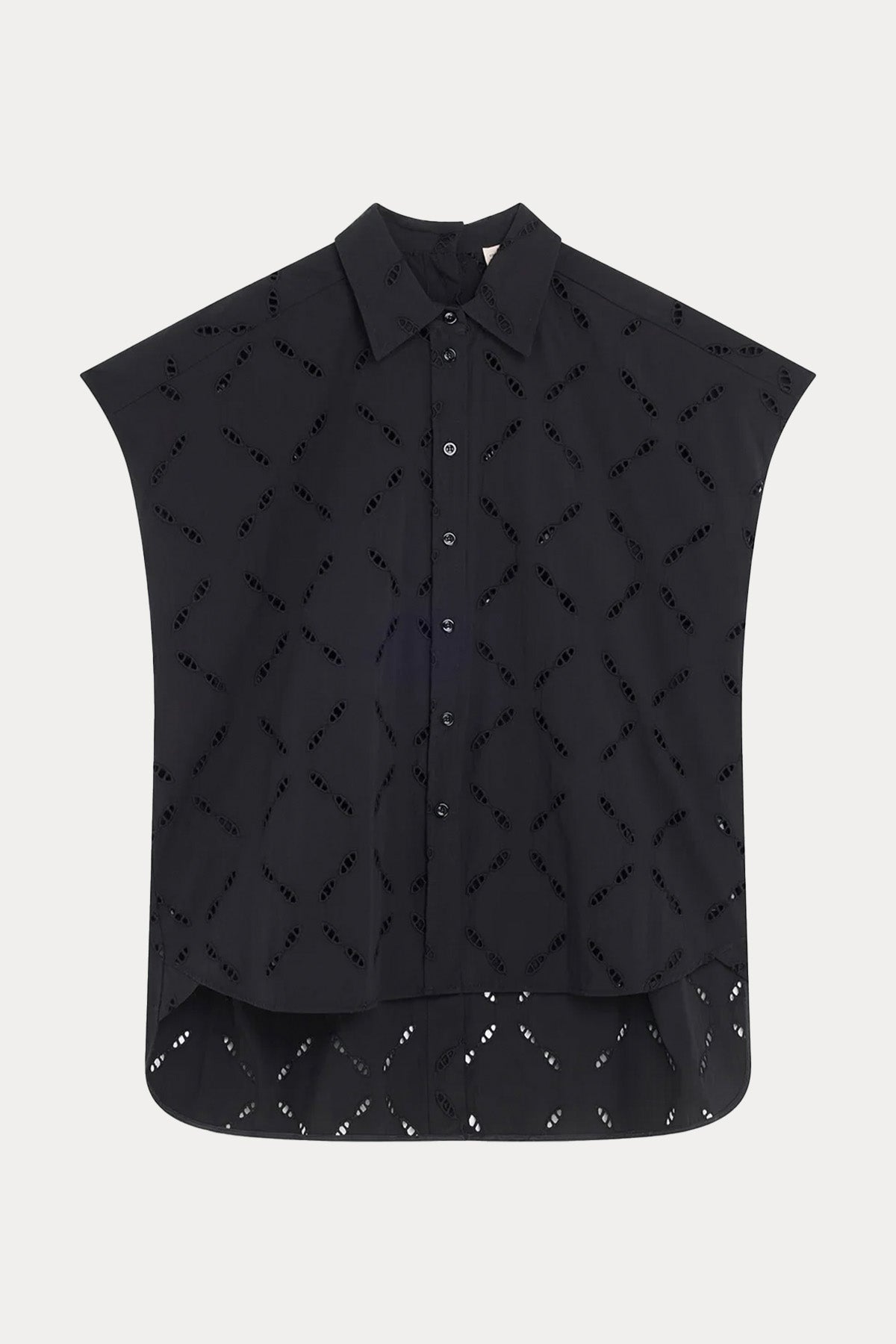 Semicouture Regular Fit Dantel Nakışlı Klasik Yaka Gömlek-Gömlek-Libas