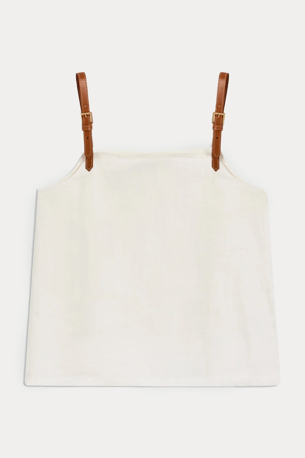 Semicouture Regular Fit Deri Askılı Keten Bluz