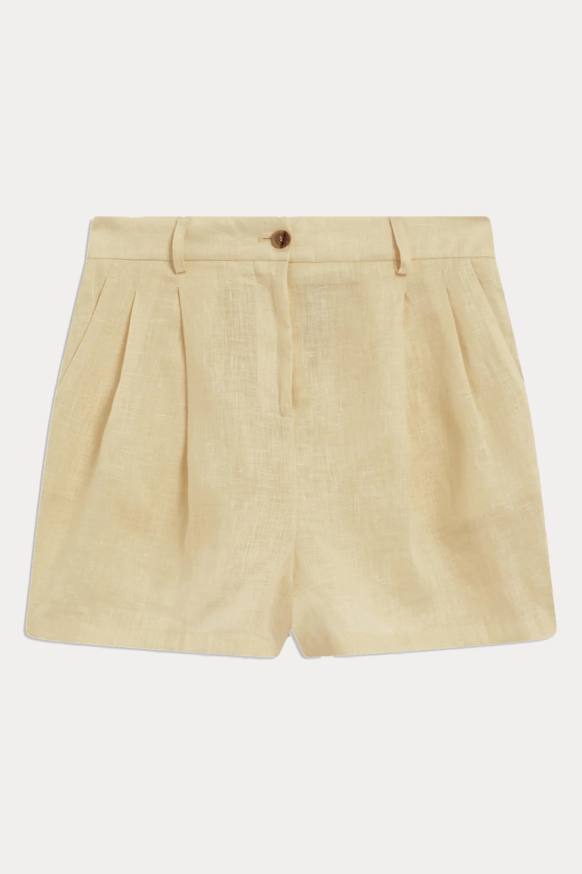Semicouture Regular Fit Tek Pile Yandan Cepli Keten Şort-Şort-Libas