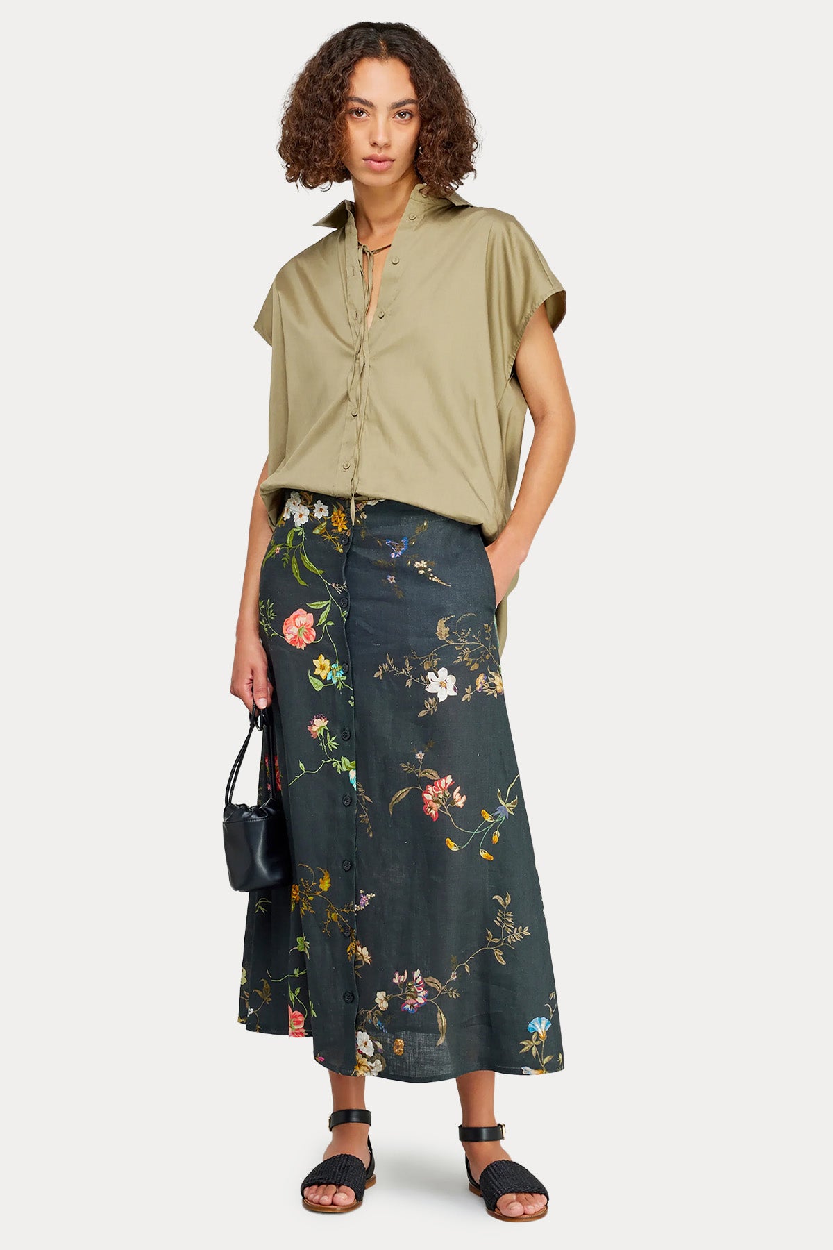 Semicouture Keten Midi Etek