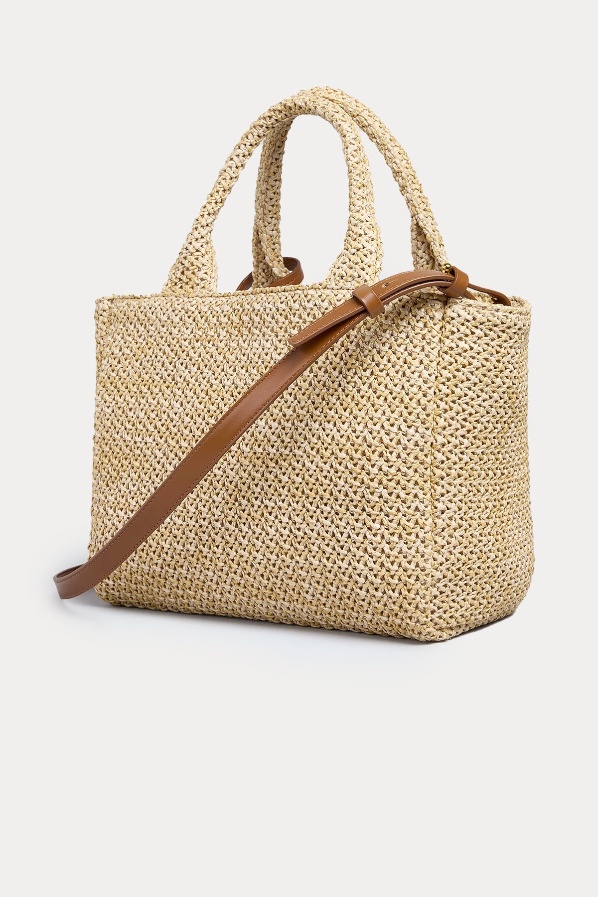 Semicouture Hasır Örgü Deri Detaylı Çanta