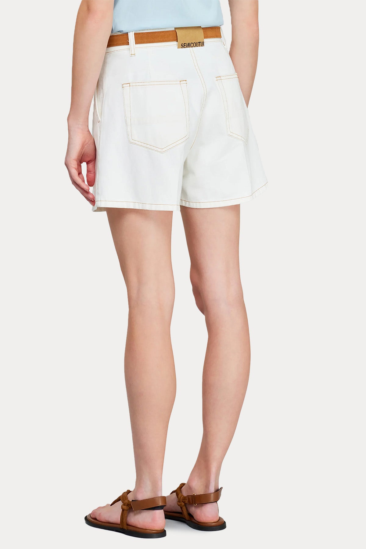 Semicouture Regular Fit Tek Pile Yandan Cepli Şort-Şort-Libas