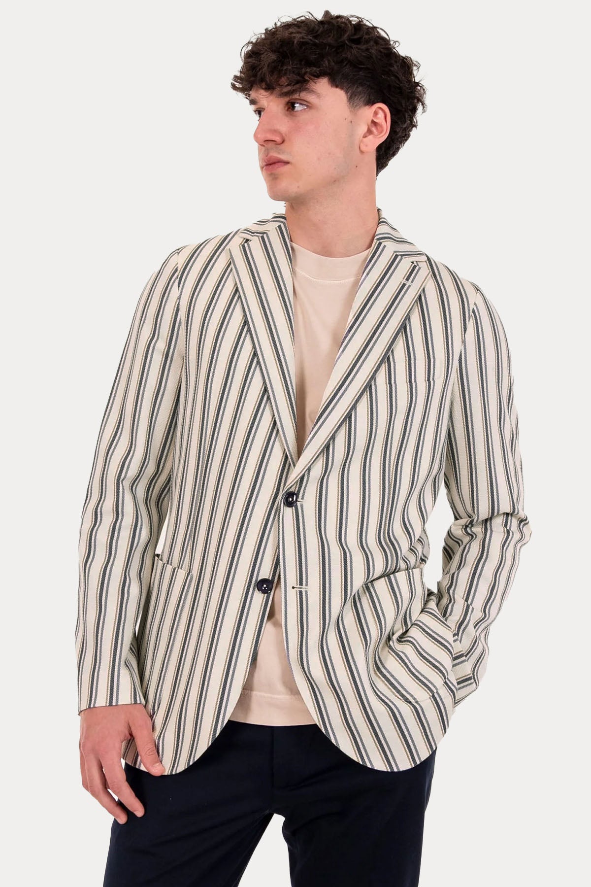 Circolo 1901 Spor Cepli Çizgili Blazer Ceket