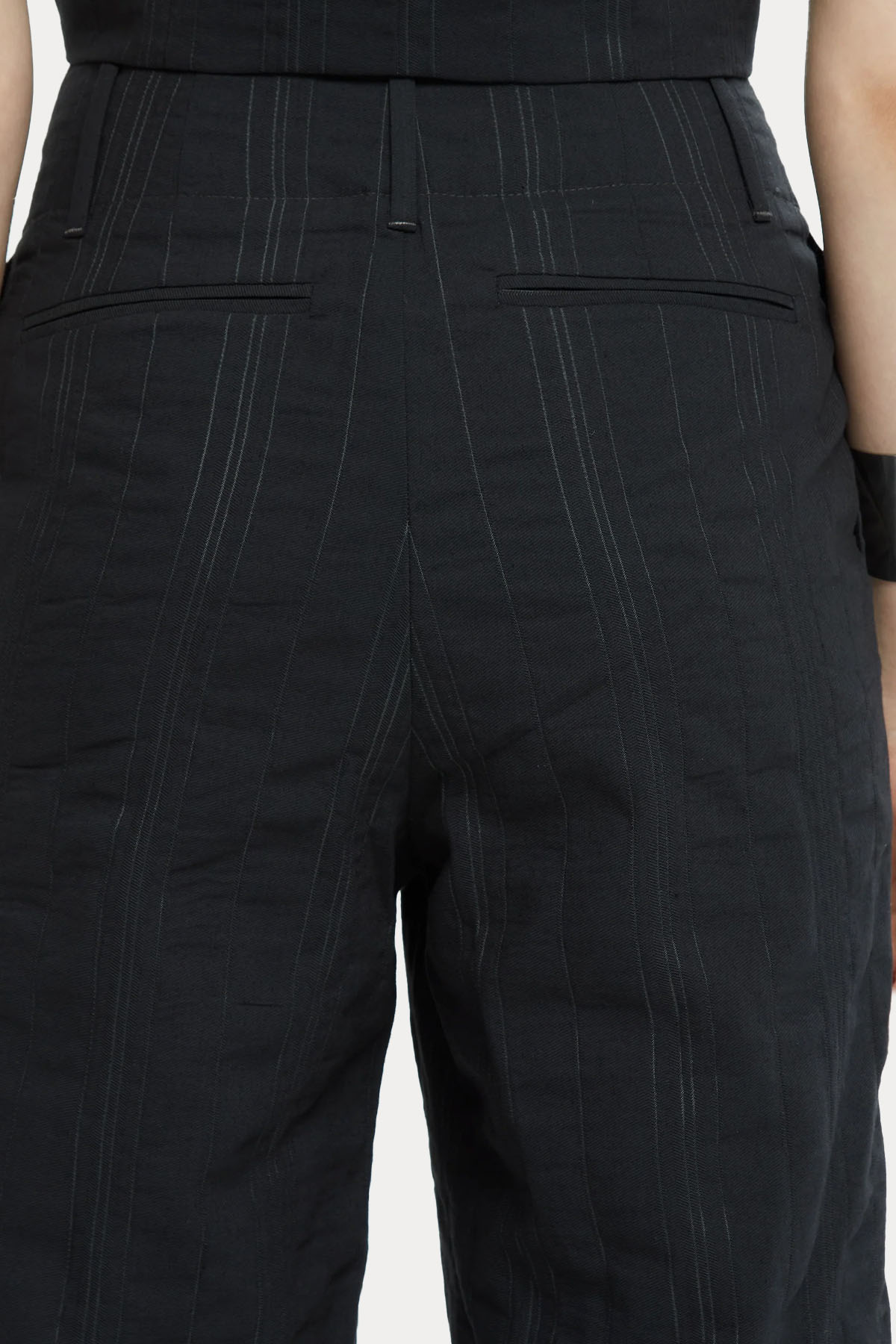 Ixos Regular Fit Yüksek Belli Çizgili Crop Pantolon-Pantolon-Libas
