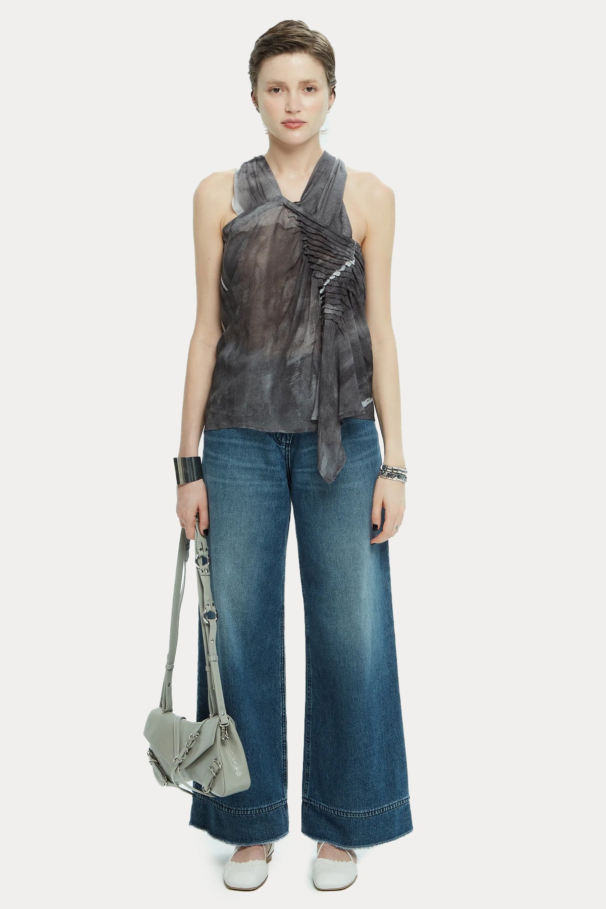 Ixos Kontrast Renkli Pileli Bluz