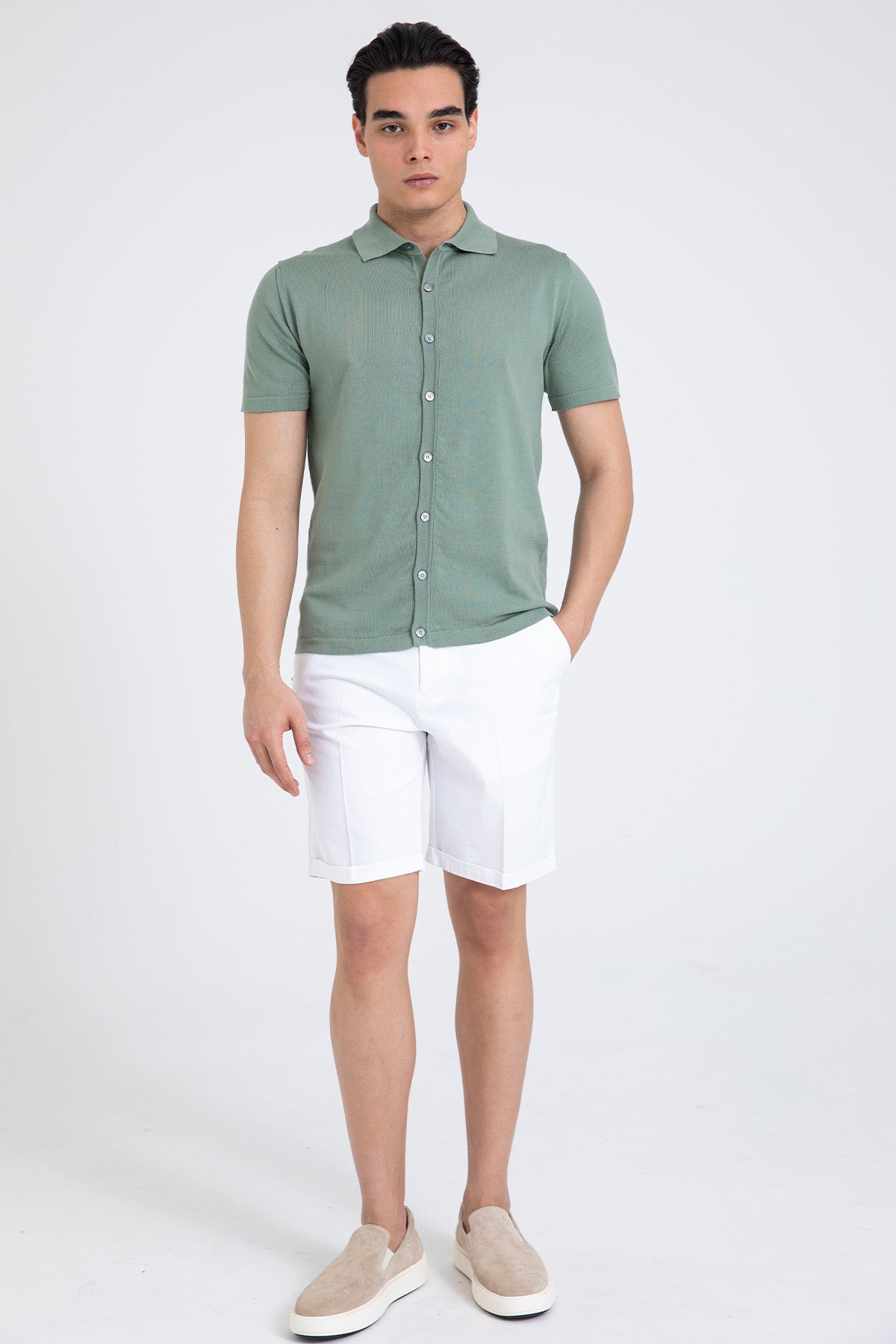 40 Weft Davidbe Regular Fit Yandan Cepli Şort