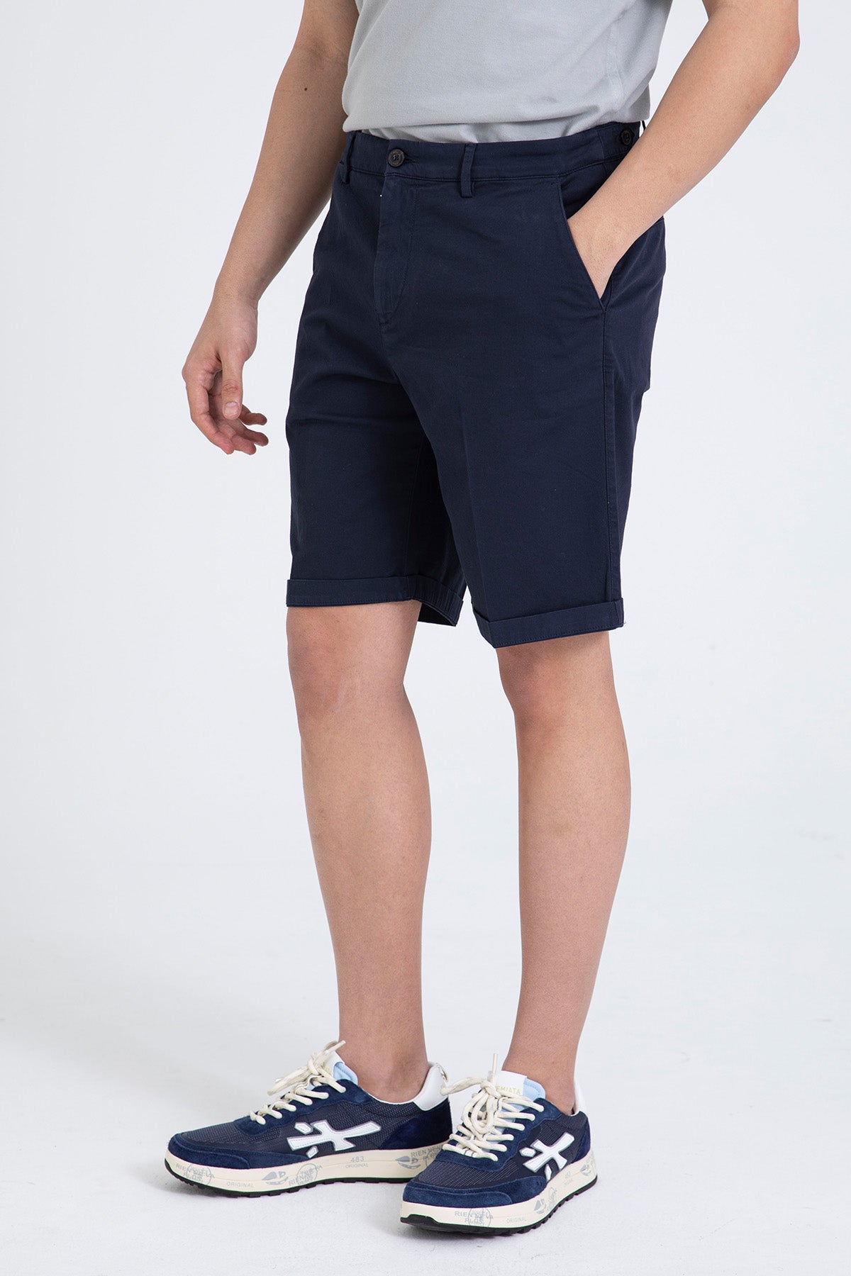 40 Weft Davidbe Regular Fit Yandan Cepli Şort