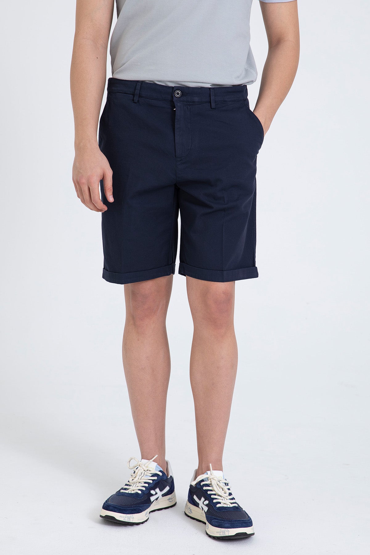 40 Weft Davidbe Regular Fit Yandan Cepli Şort