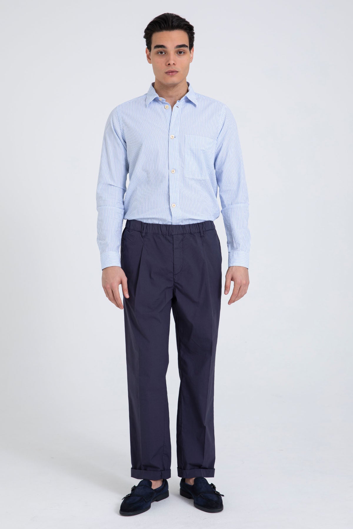 40 Weft Mike Beli Lastikli Tek Pile Yandan Cepli Pantolon