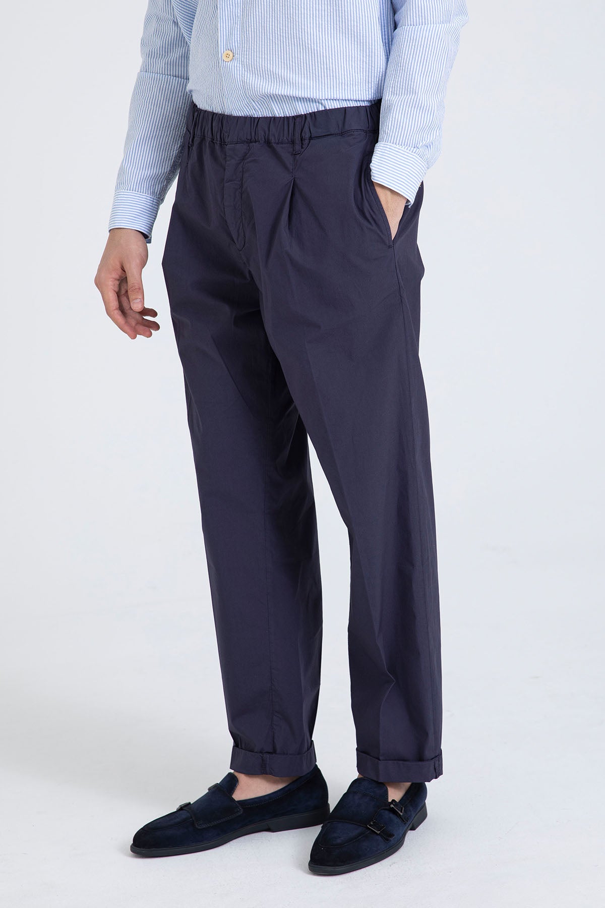 40 Weft Mike Beli Lastikli Tek Pile Yandan Cepli Pantolon