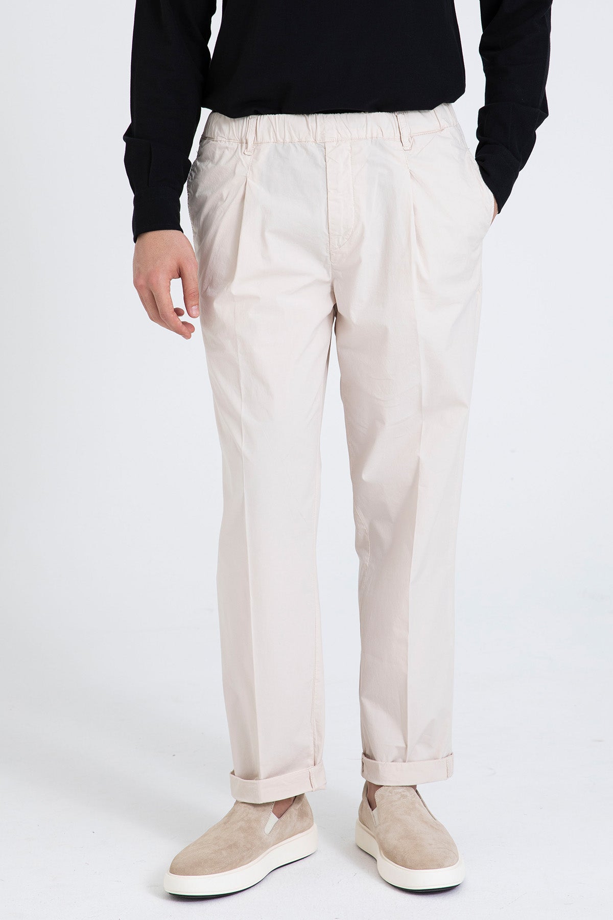 40 Weft Mike Beli Lastikli Tek Pile Yandan Cepli Pantolon