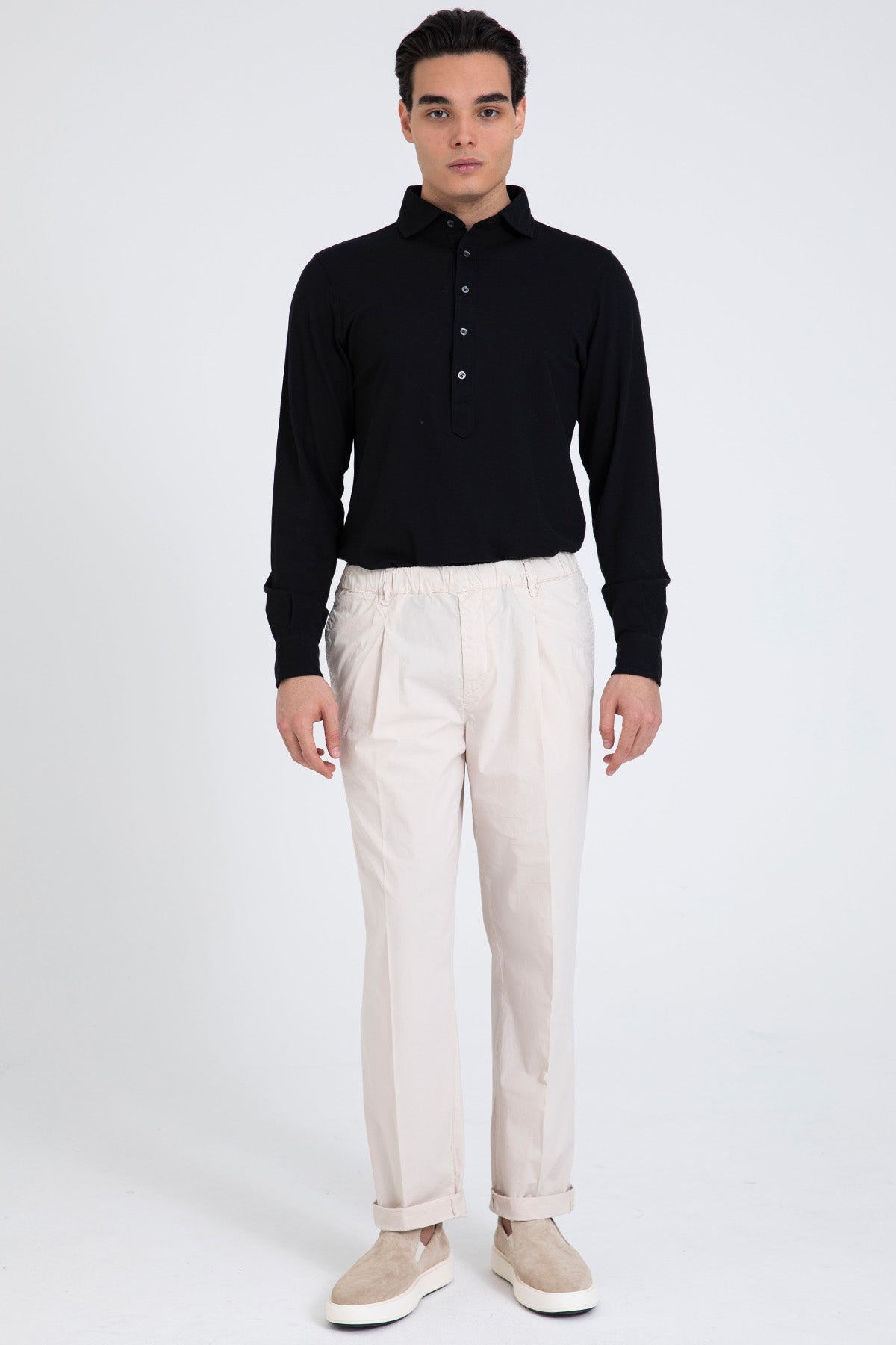 40 Weft Mike Beli Lastikli Tek Pile Yandan Cepli Pantolon